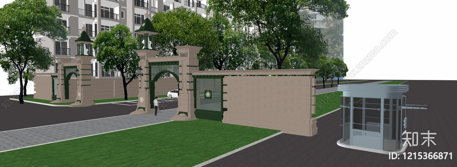 欧式门卫室SU模型下载【ID:1215366871】