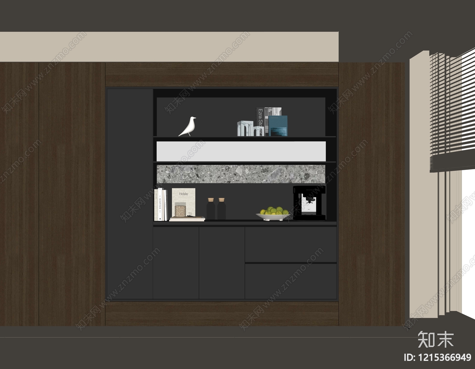 现代餐边柜SU模型下载【ID:1215366949】