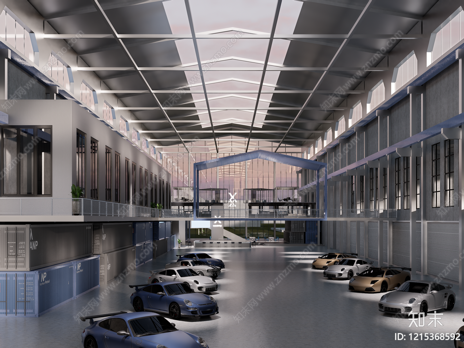 工业风汽车展厅SU模型下载【ID:1215368592】