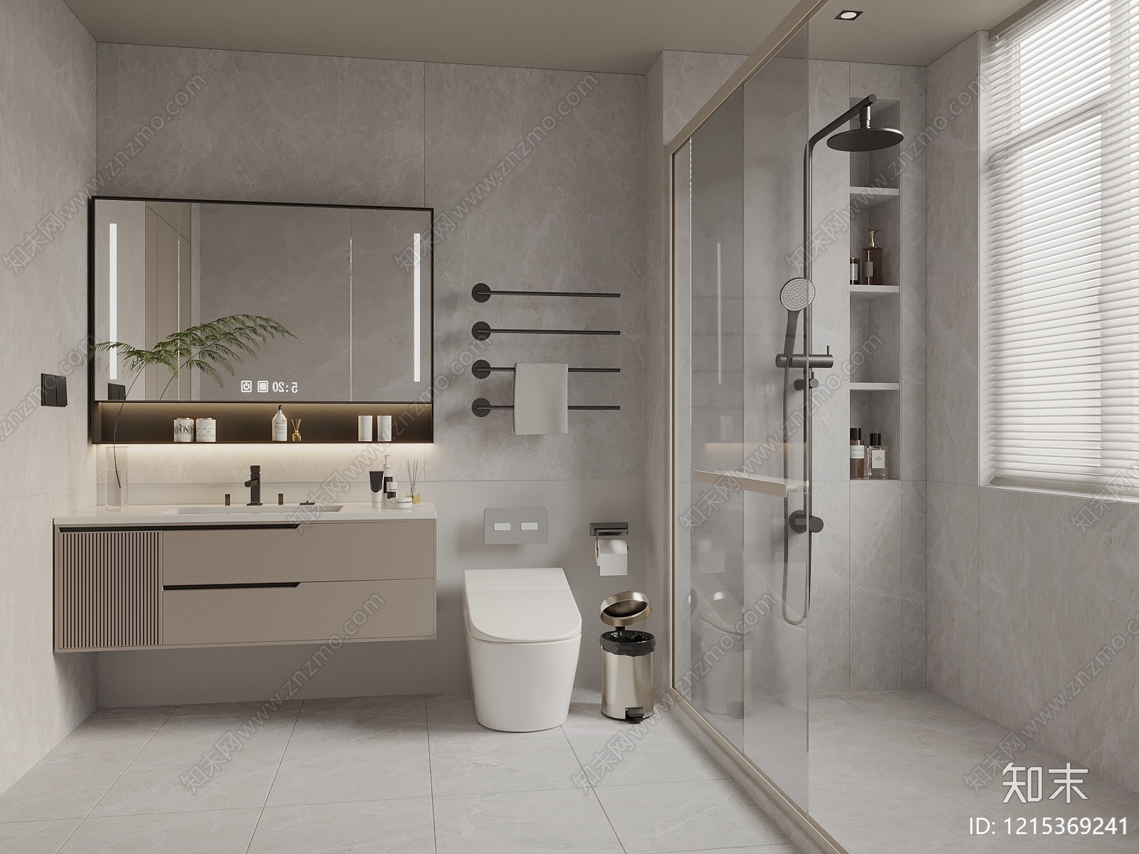 现代简约卫生间3D模型下载【ID:1215369241】
