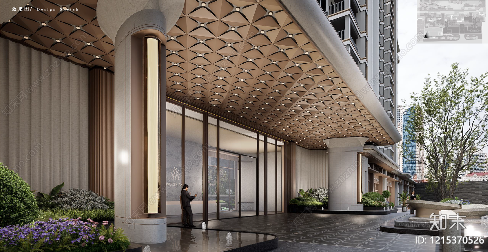 现代轻奢示范区景观下载【ID:1215370526】