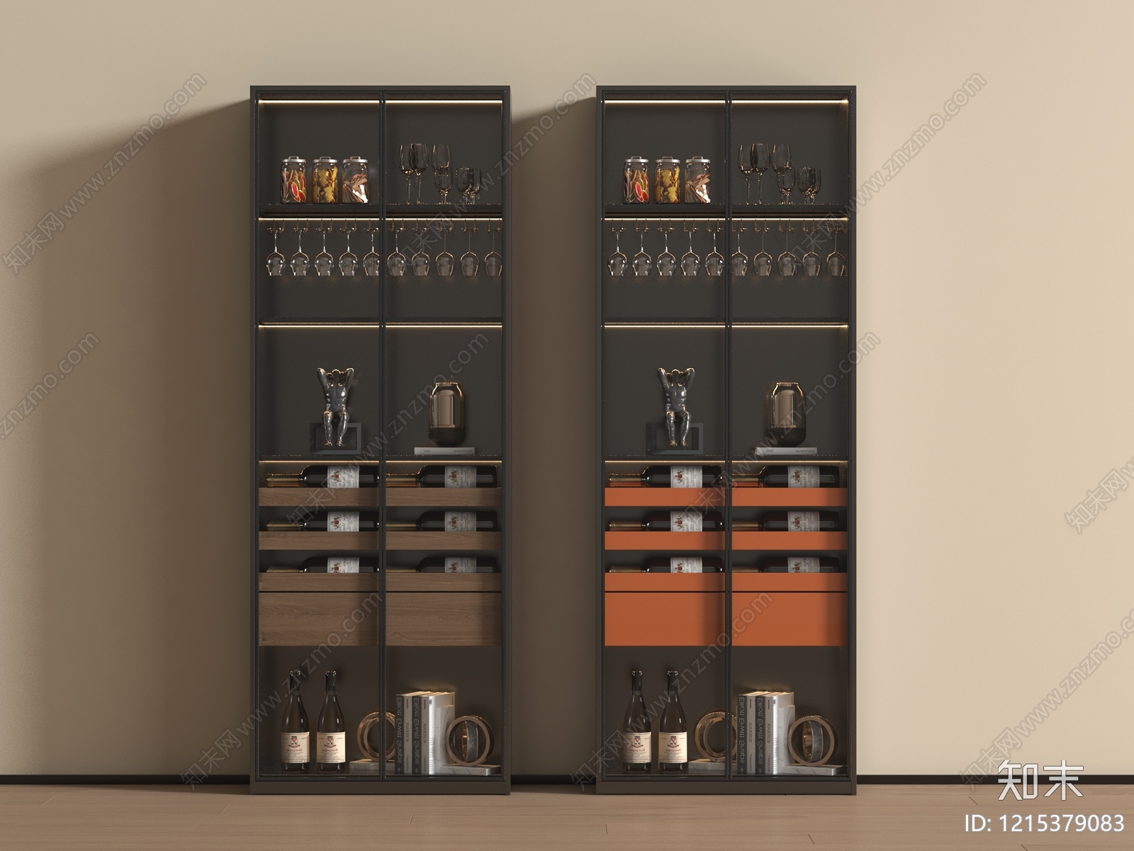 现代简约酒柜SU模型下载【ID:1215379083】