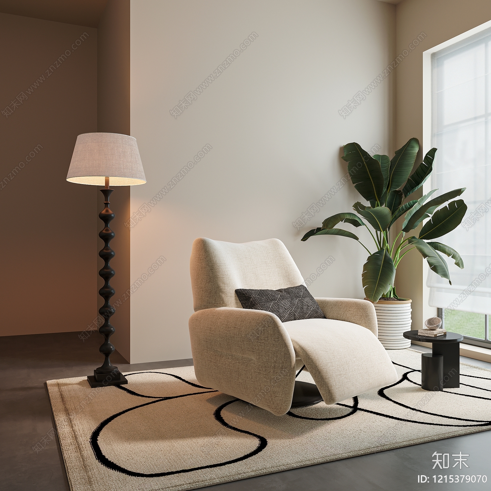 现代休闲椅SU模型下载【ID:1215379070】