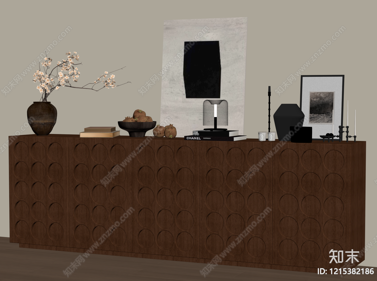 中古风玄关柜SU模型下载【ID:1215382186】