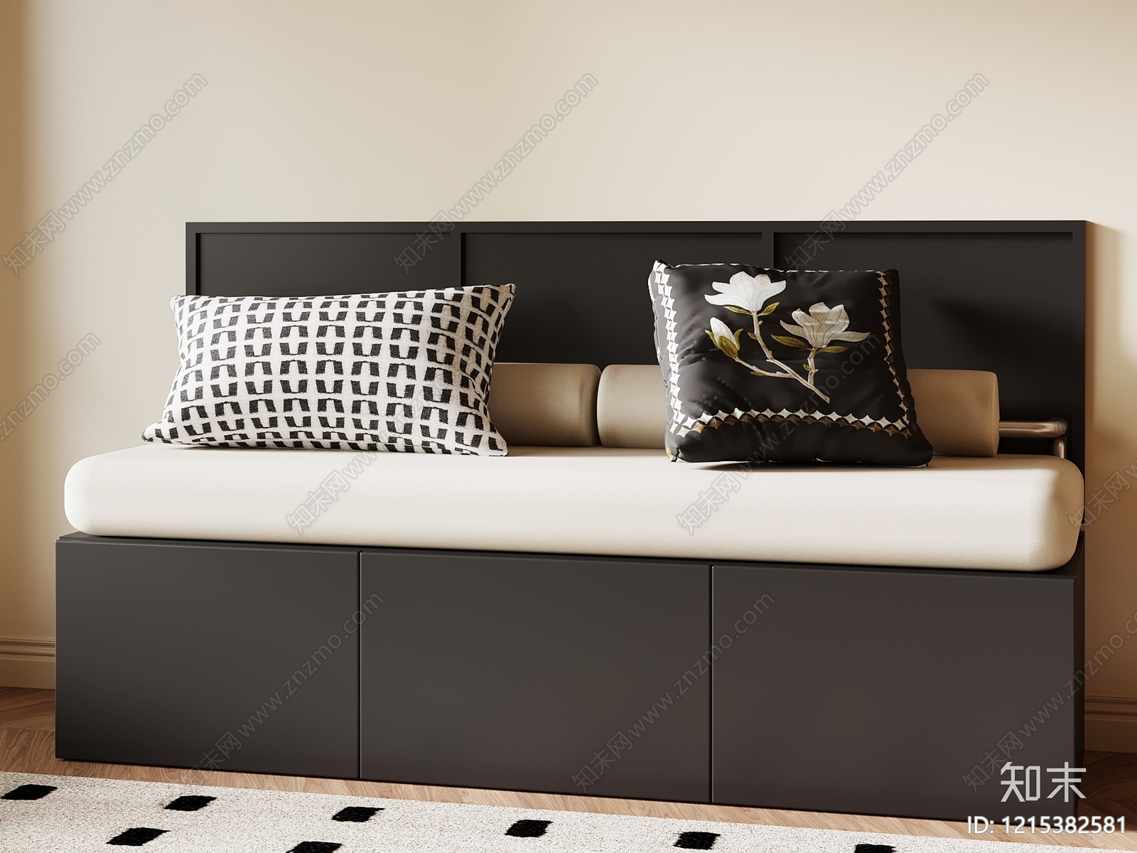 现代简约飘窗垫SU模型下载【ID:1215382581】