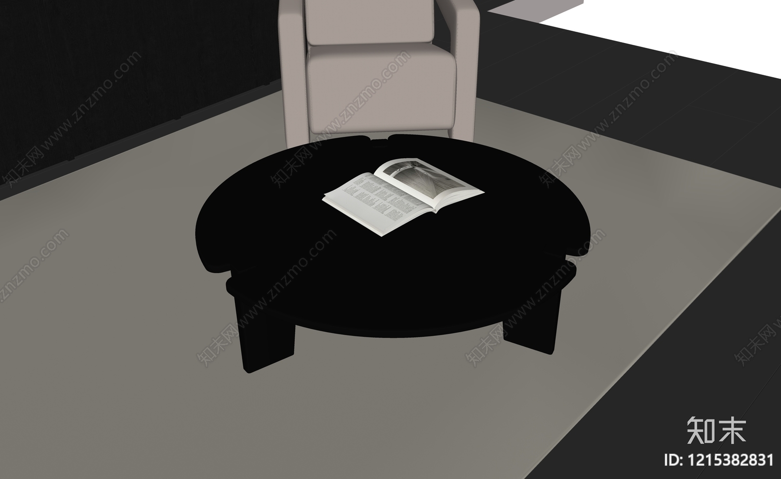 现代茶几SU模型下载【ID:1215382831】