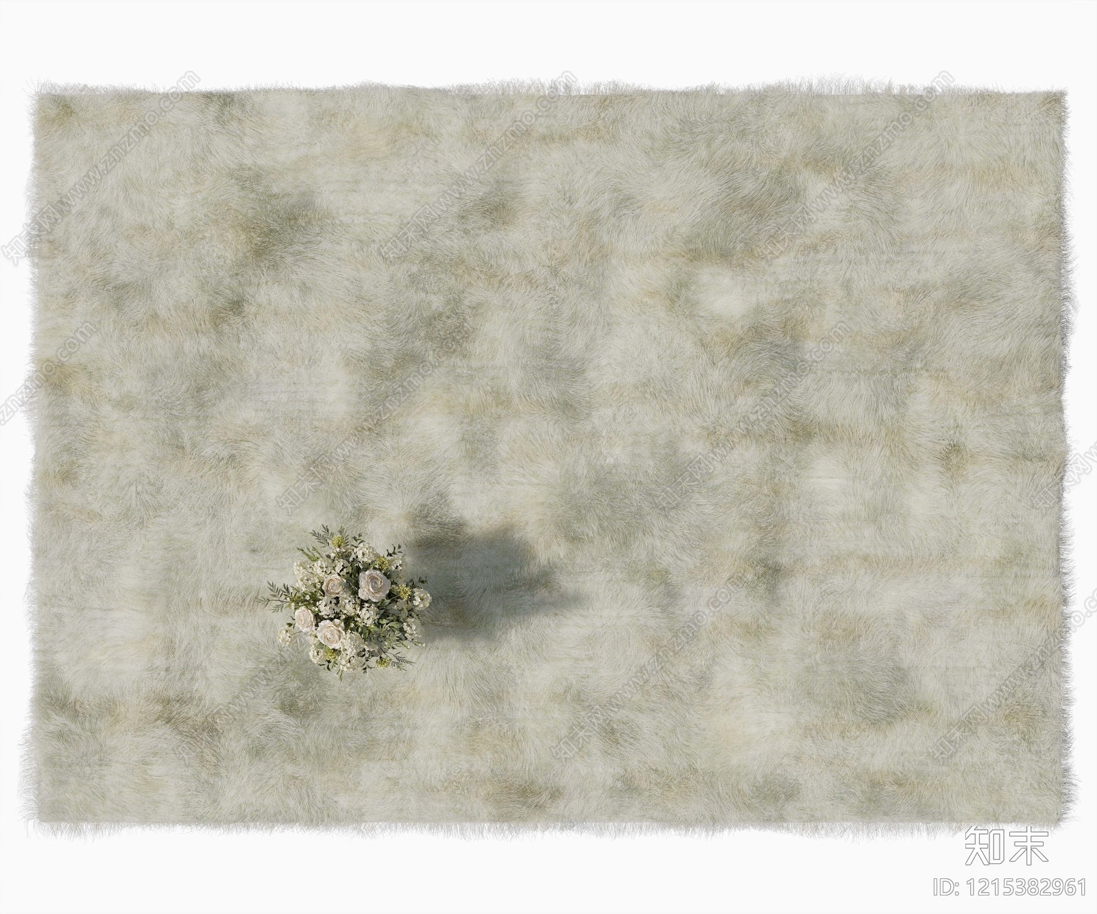奶油风毛绒地毯3D模型下载【ID:1215382961】