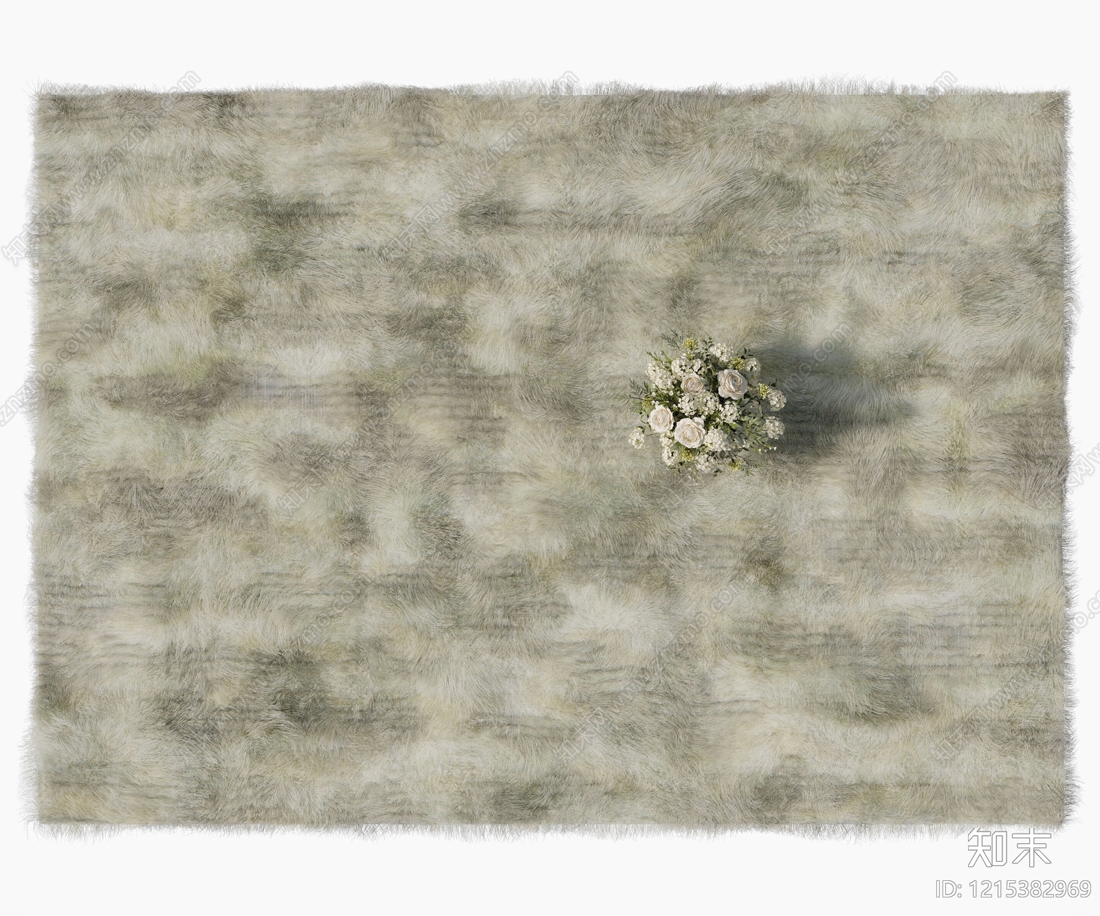 奶油风毛绒地毯3D模型下载【ID:1215382969】