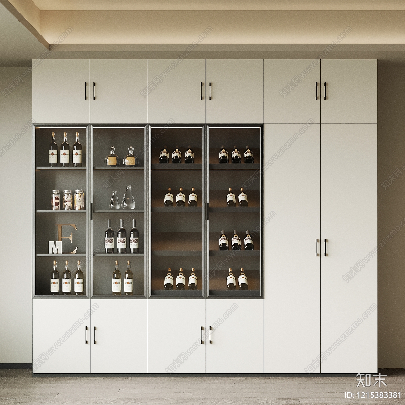 现代酒柜SU模型下载【ID:1215383381】