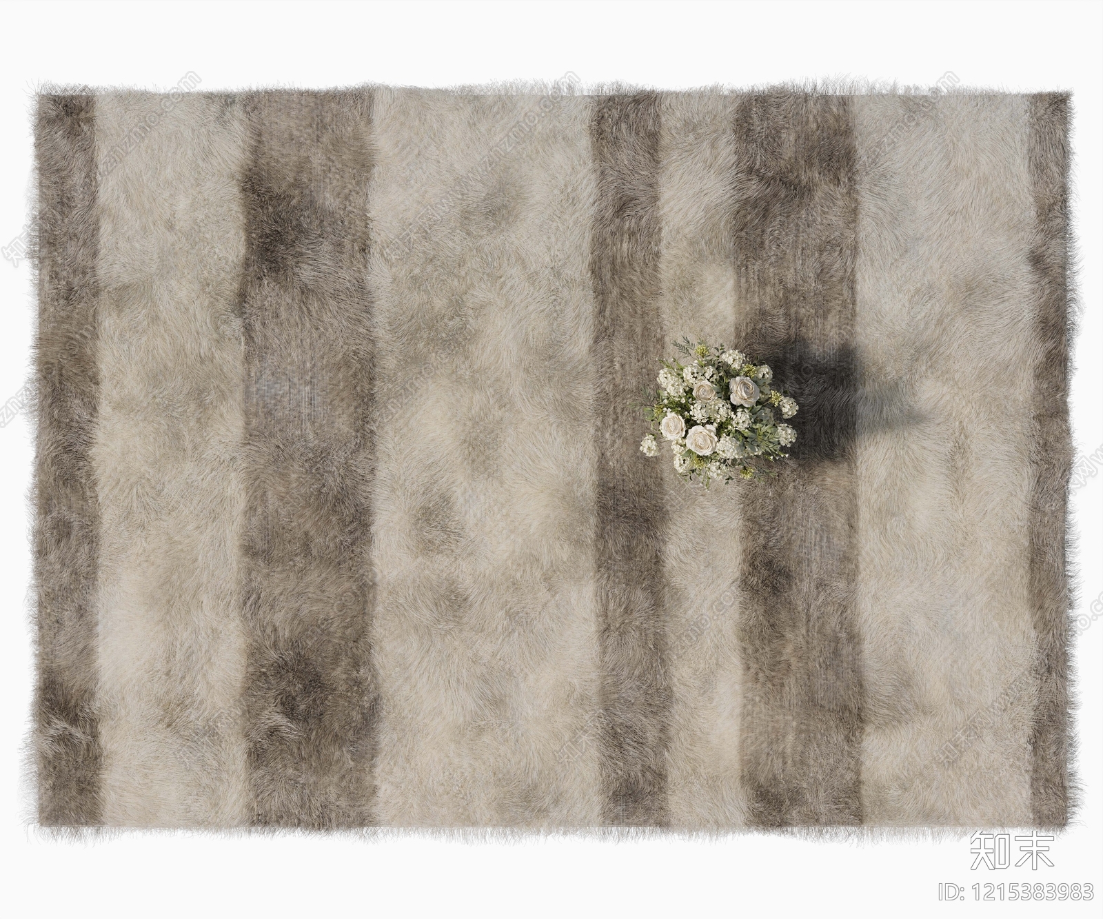 奶油风毛绒地毯3D模型下载【ID:1215383983】