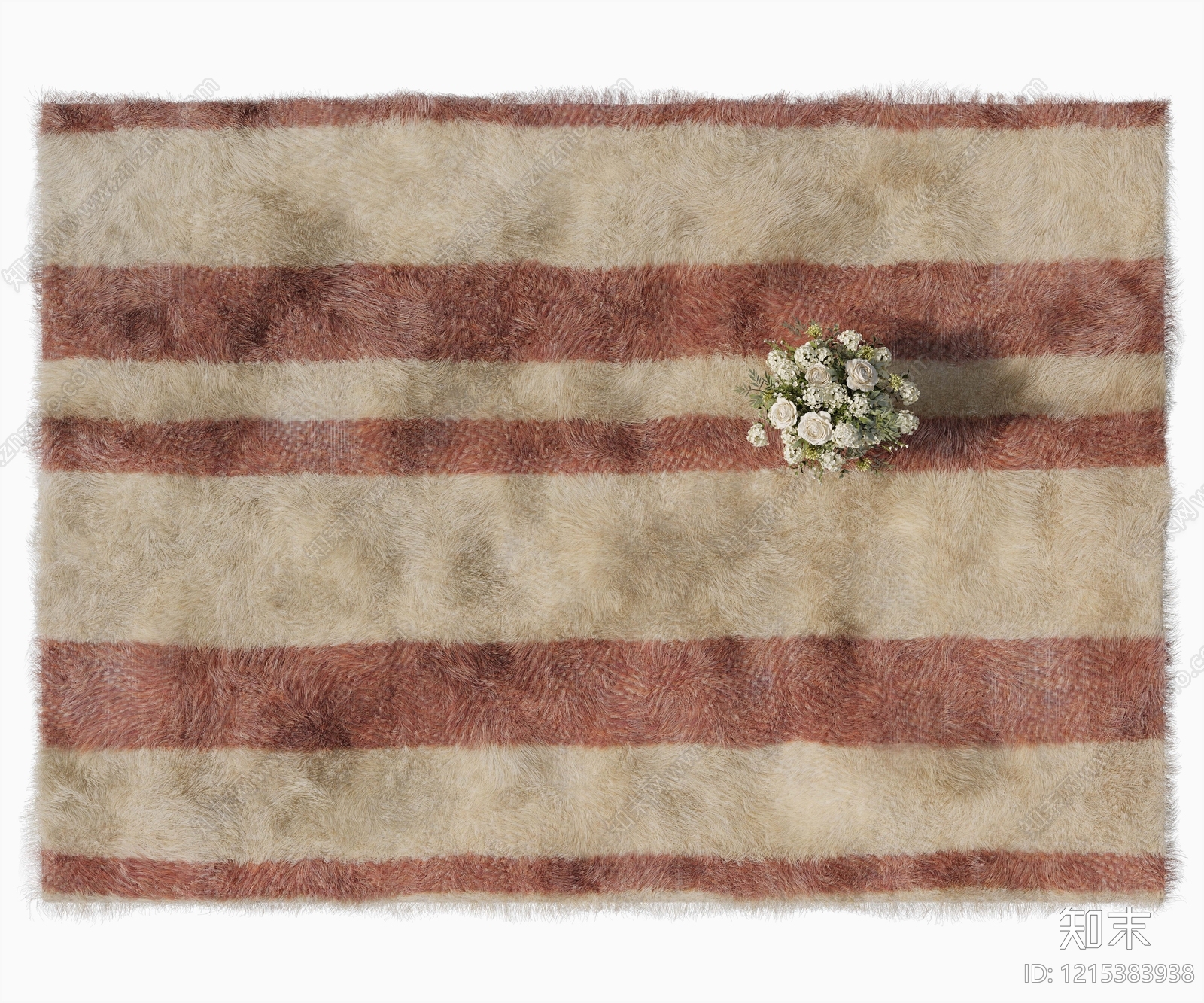 奶油风毛绒地毯3D模型下载【ID:1215383938】