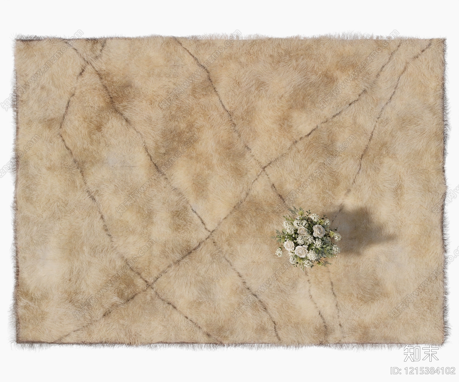 奶油风毛绒地毯3D模型下载【ID:1215384102】
