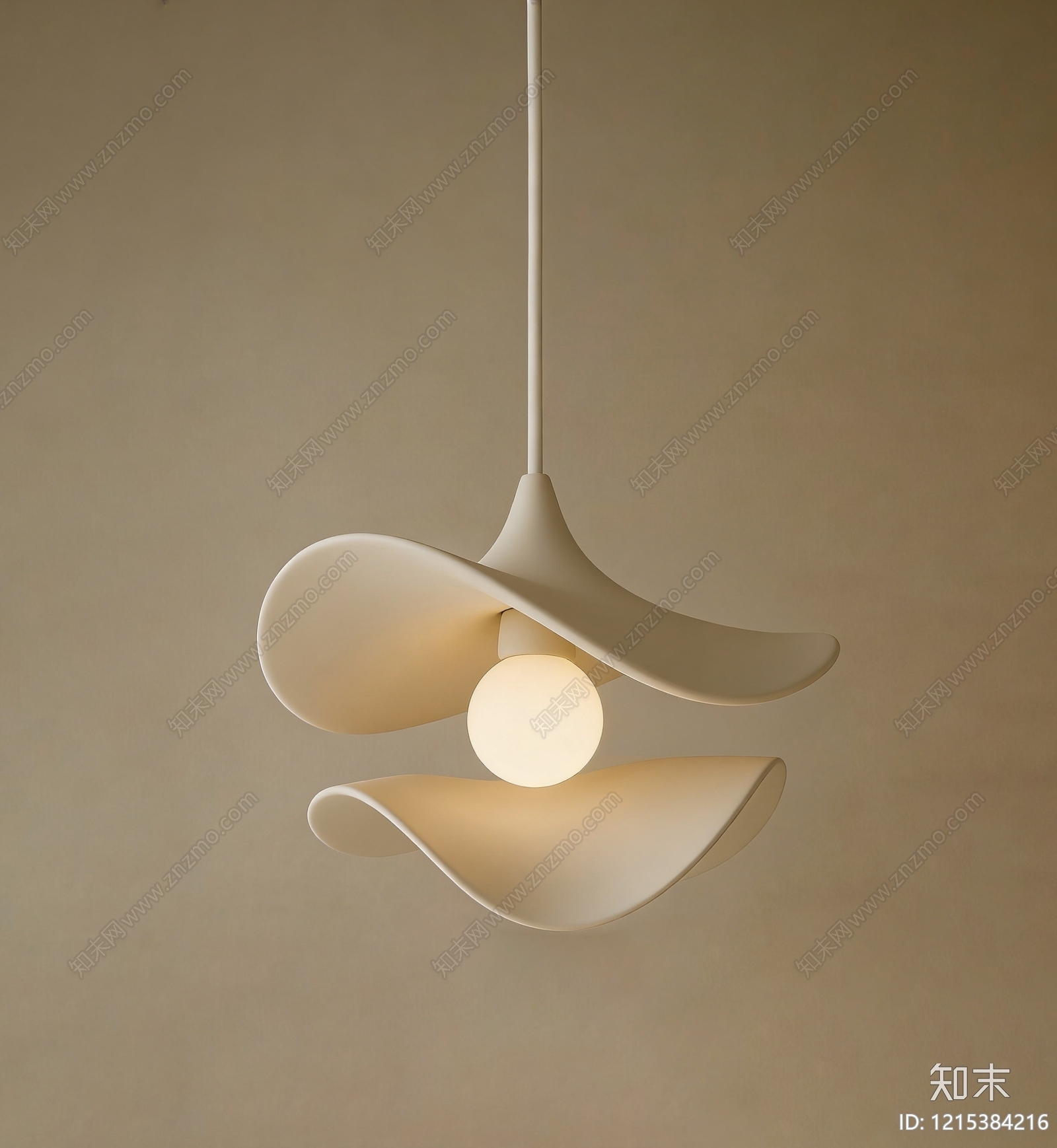 奶油风艺术吊灯3D模型下载【ID:1215384216】