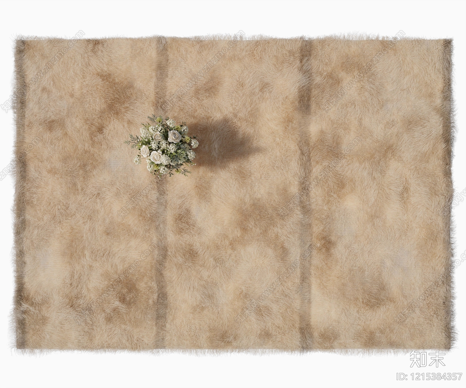 奶油风毛绒地毯3D模型下载【ID:1215384357】