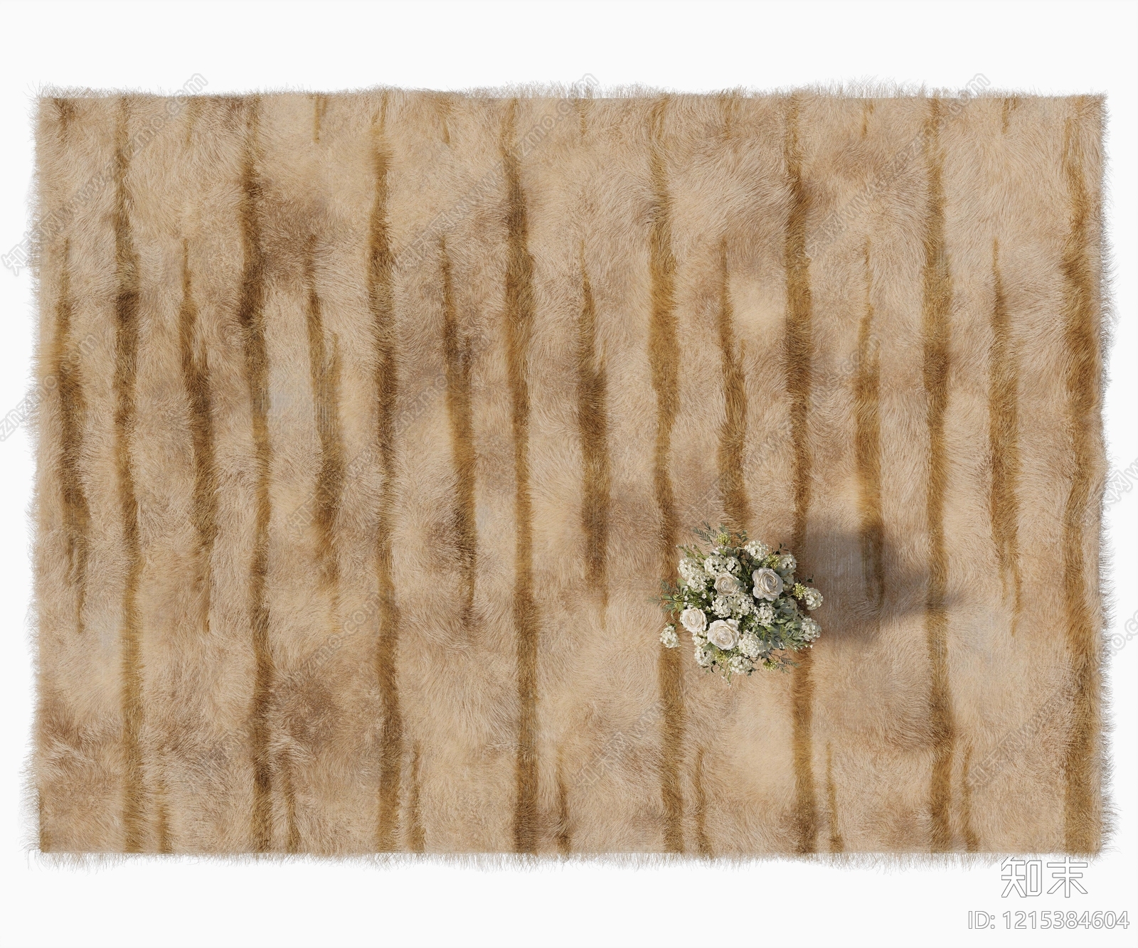 奶油风毛绒地毯3D模型下载【ID:1215384604】
