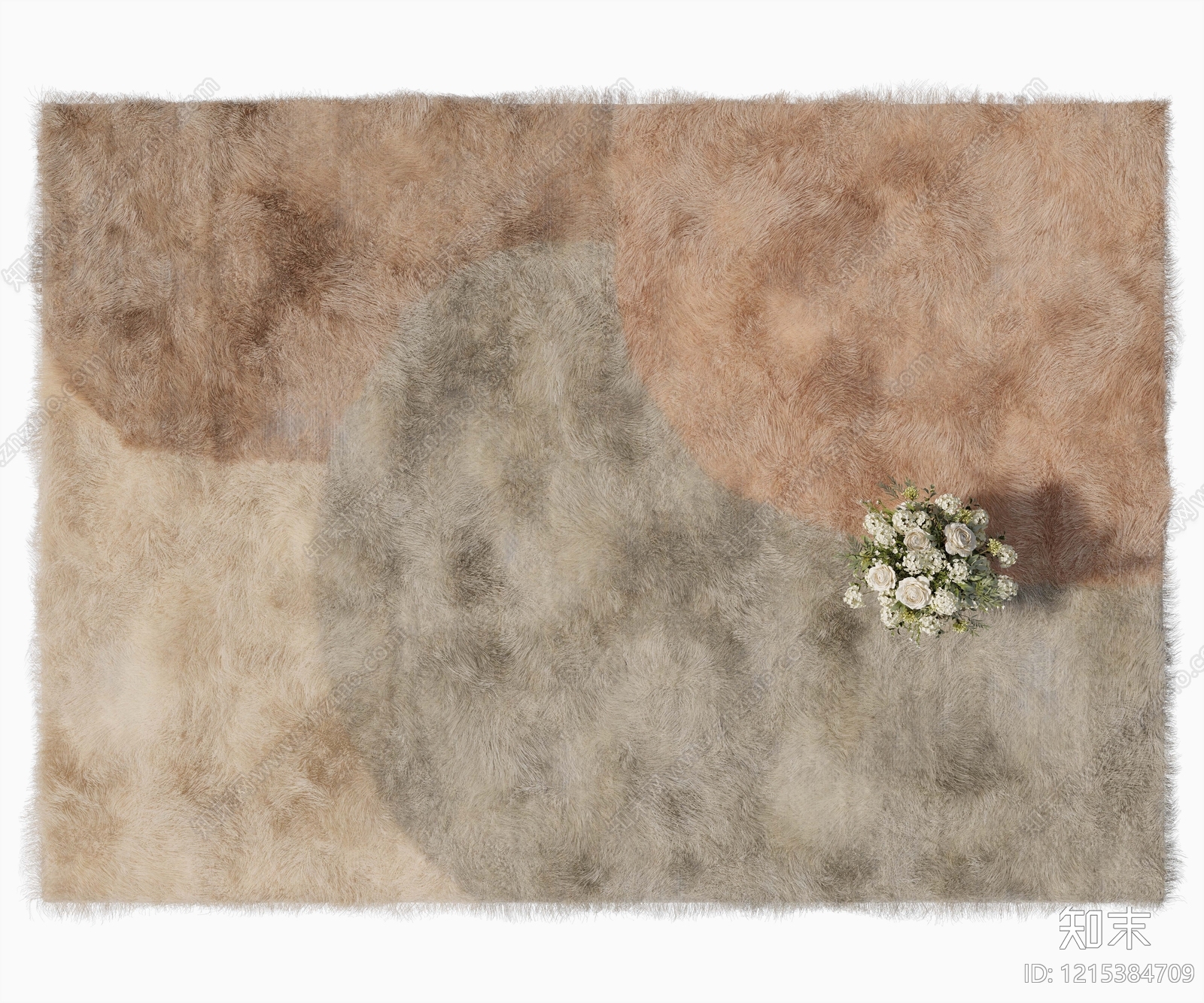 奶油风毛绒地毯3D模型下载【ID:1215384709】