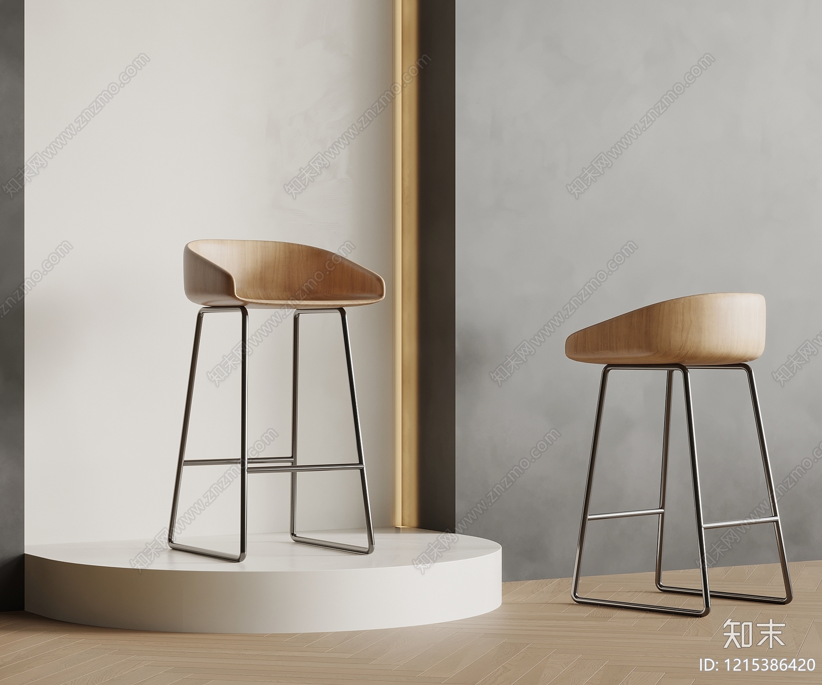 极简吧椅3D模型下载【ID:1215386420】