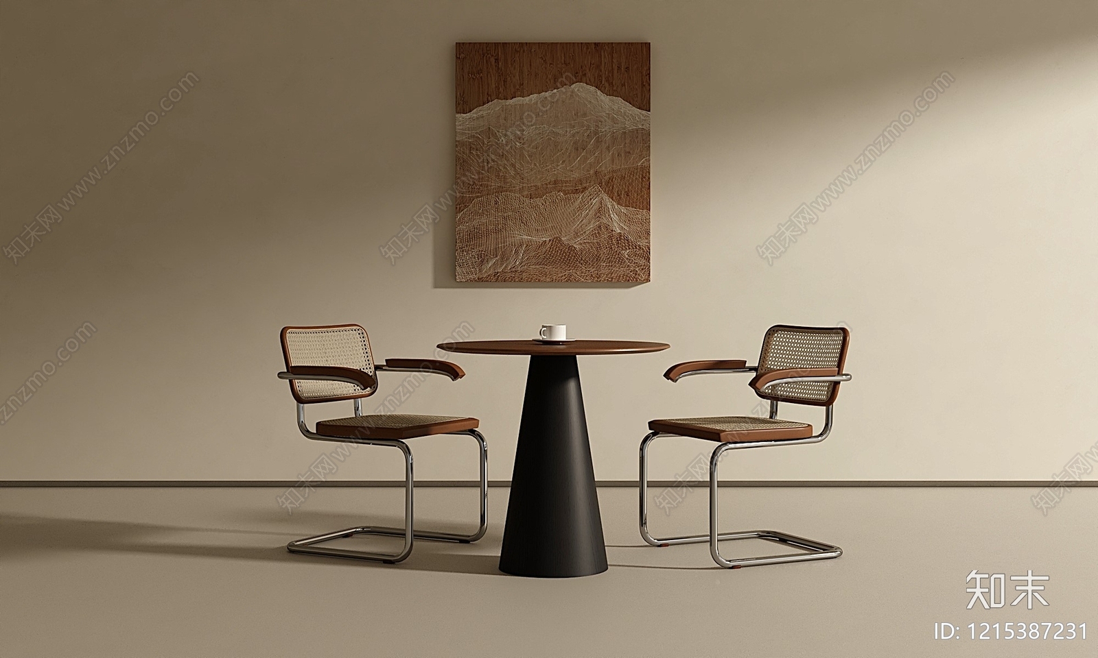 现代简约休闲桌椅SU模型下载【ID:1215387231】