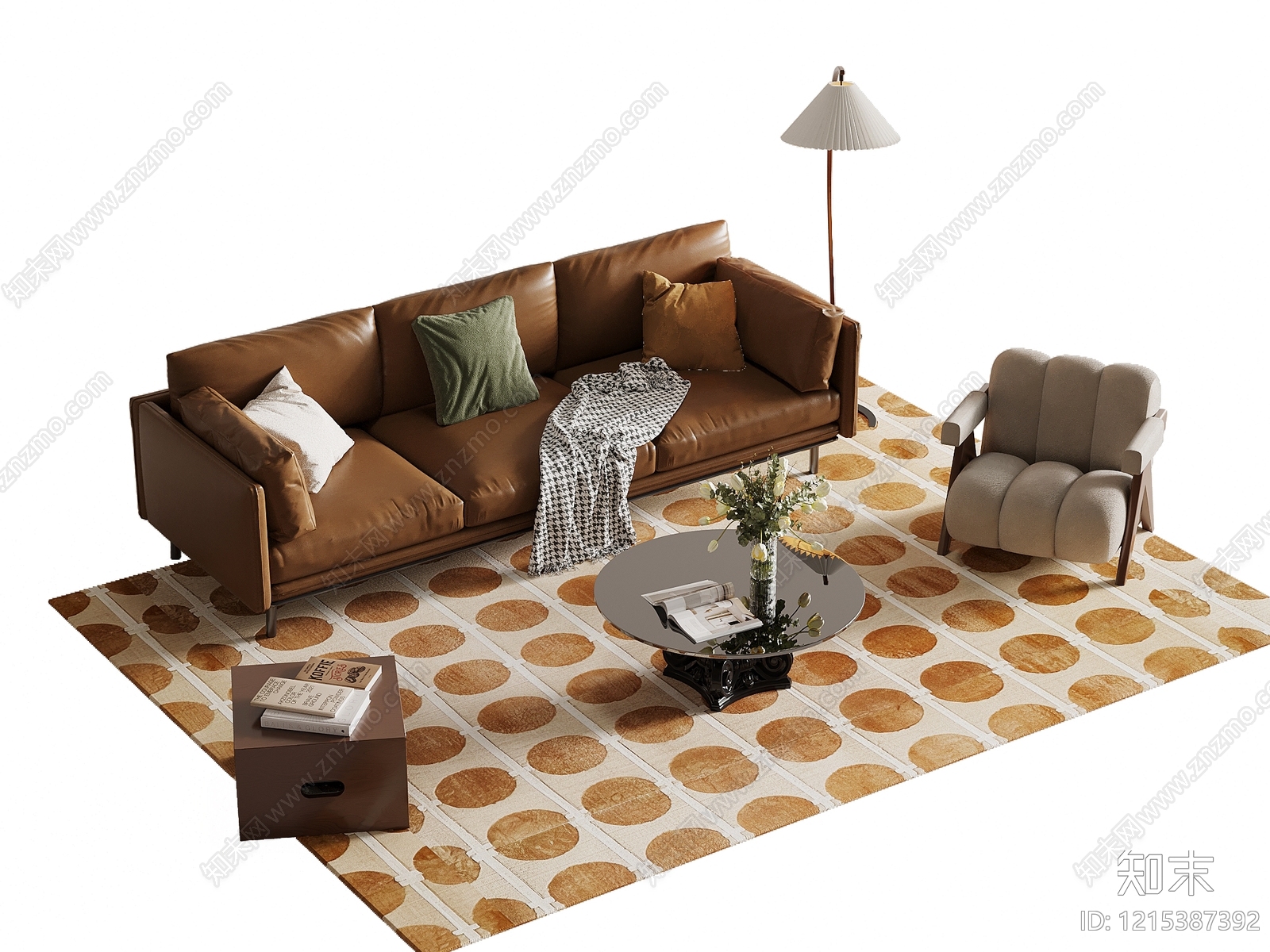 中古风多人沙发3D模型下载【ID:1215387392】