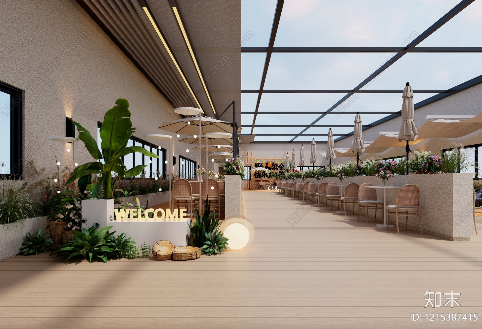 奶油风其他餐饮空间3D模型下载【ID:1215387415】