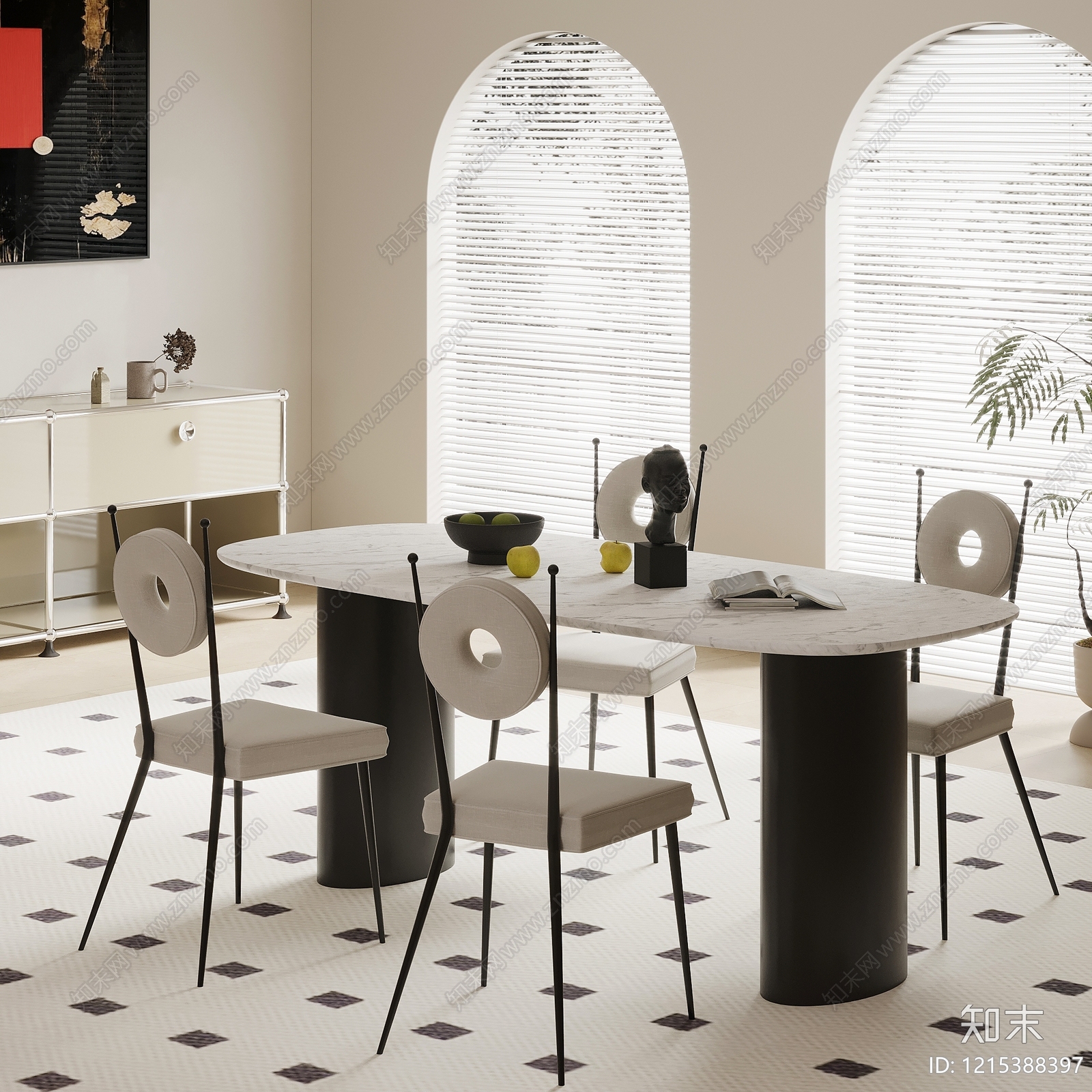 现代简约休闲桌椅3D模型下载【ID:1215388397】