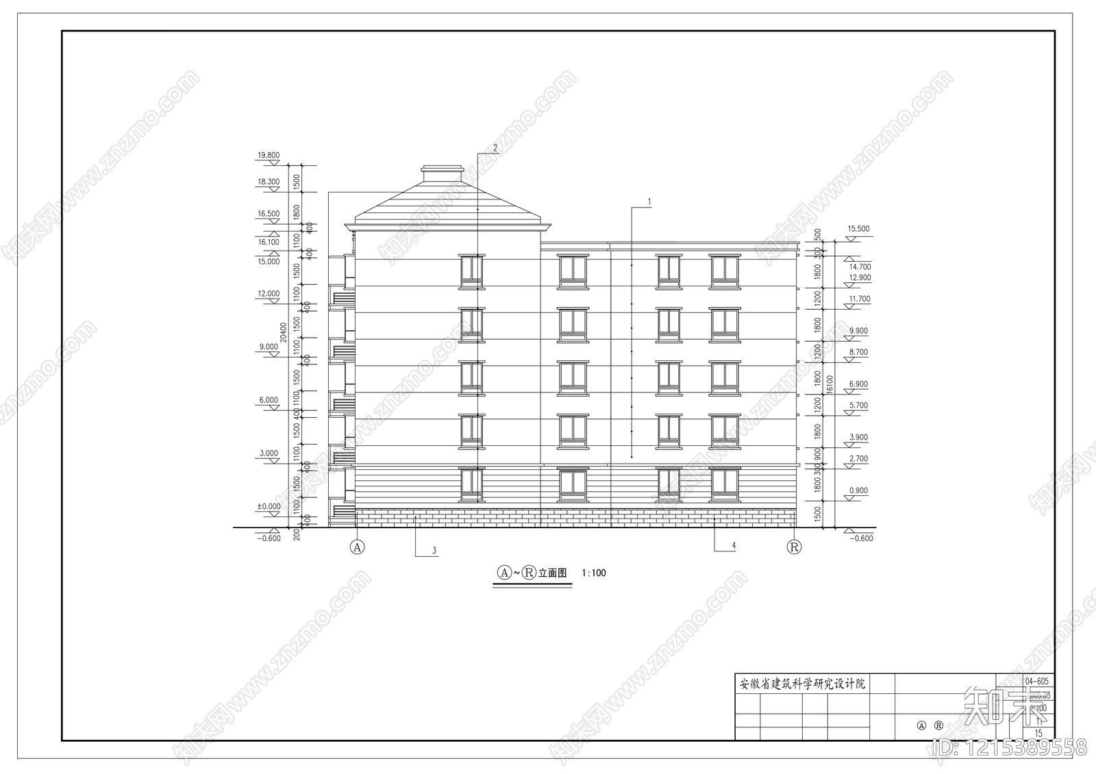 现代住宅楼建筑cad施工图下载【ID:1215389558】