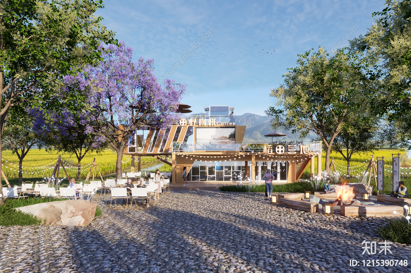 现代乡村风房车营地SU模型下载【ID:1215390748】