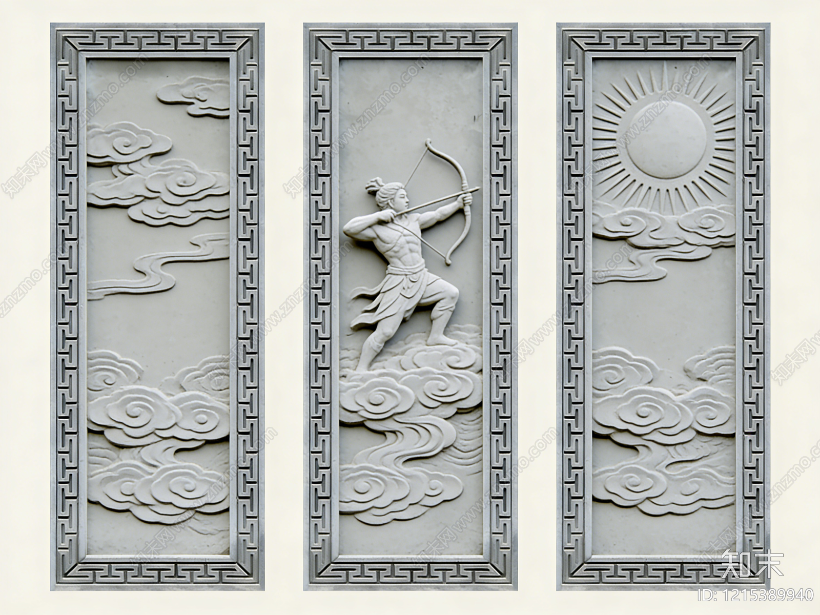 新中式浮雕SU模型下载【ID:1215389940】