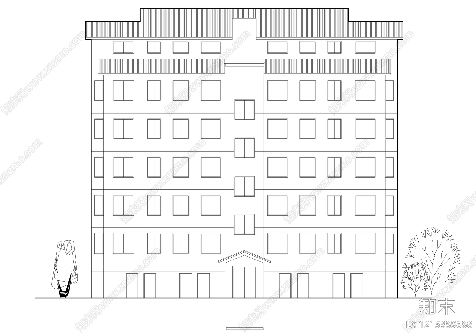 多层住宅cad施工图下载【ID:1215389888】