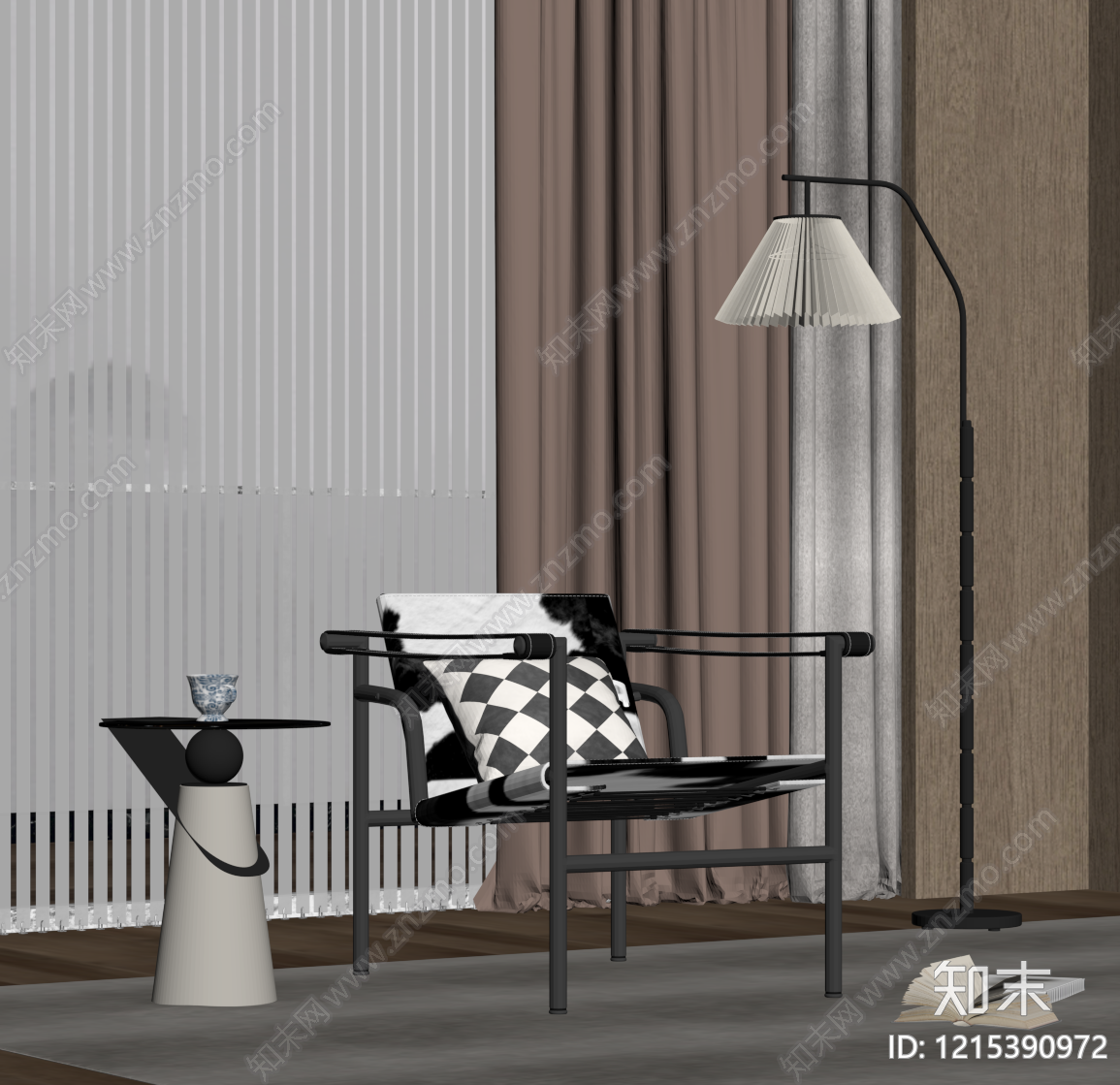 现代简约休闲椅SU模型下载【ID:1215390972】