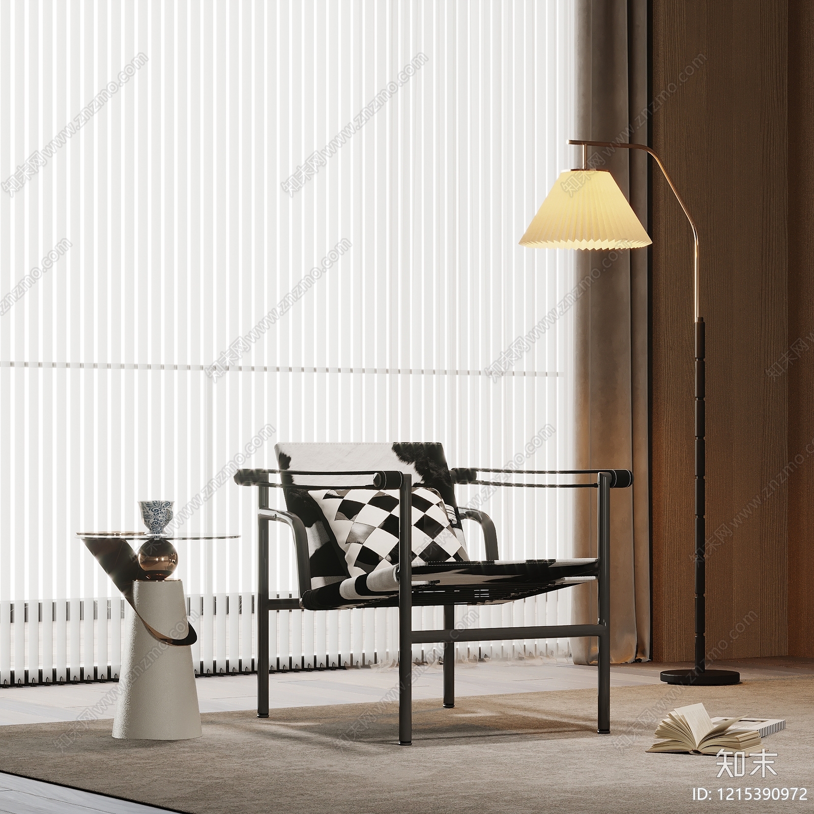 现代简约休闲椅SU模型下载【ID:1215390972】