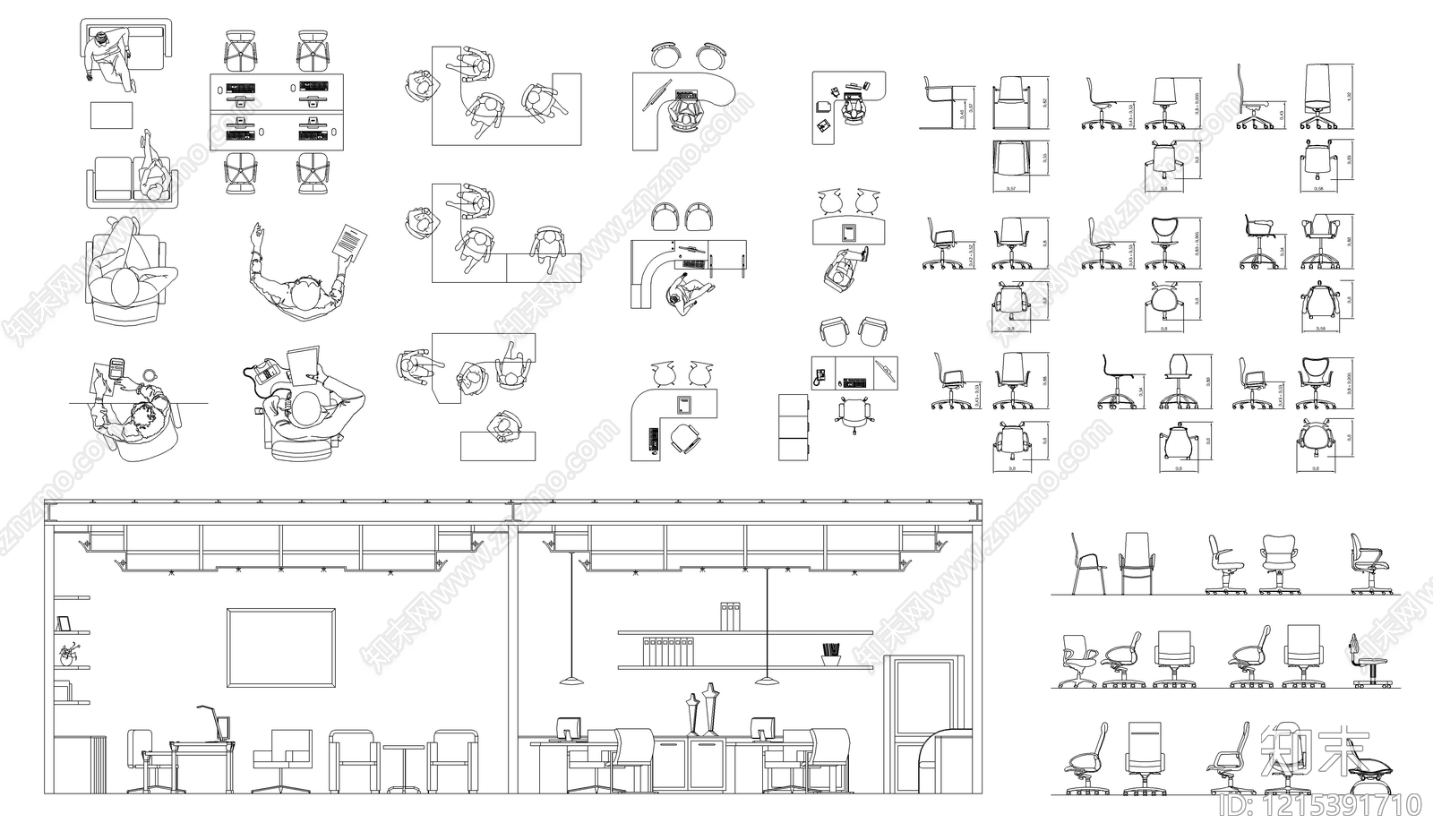 现代家具图库施工图下载【ID:1215391710】