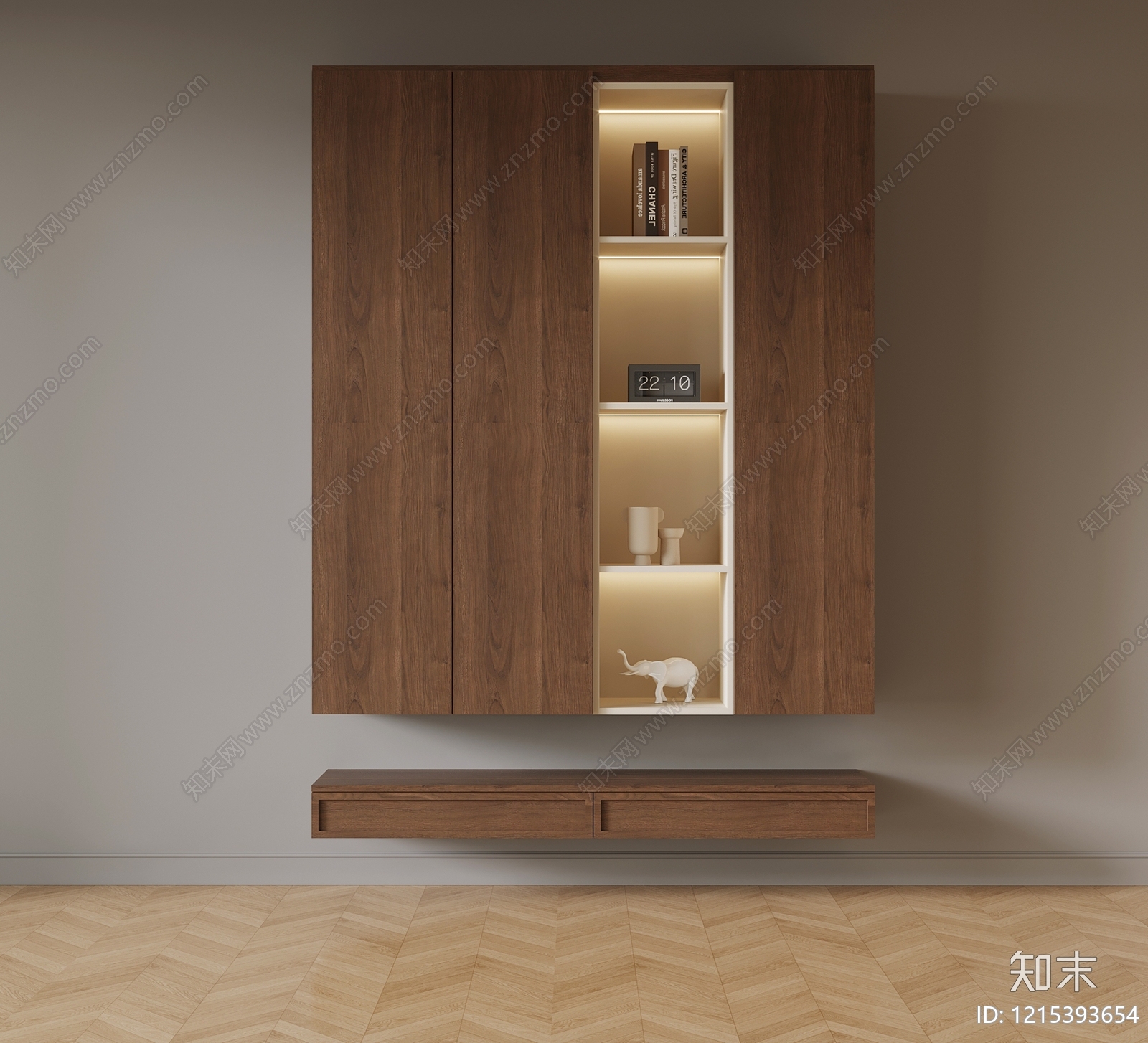 现代简约鞋柜3D模型下载【ID:1215393654】