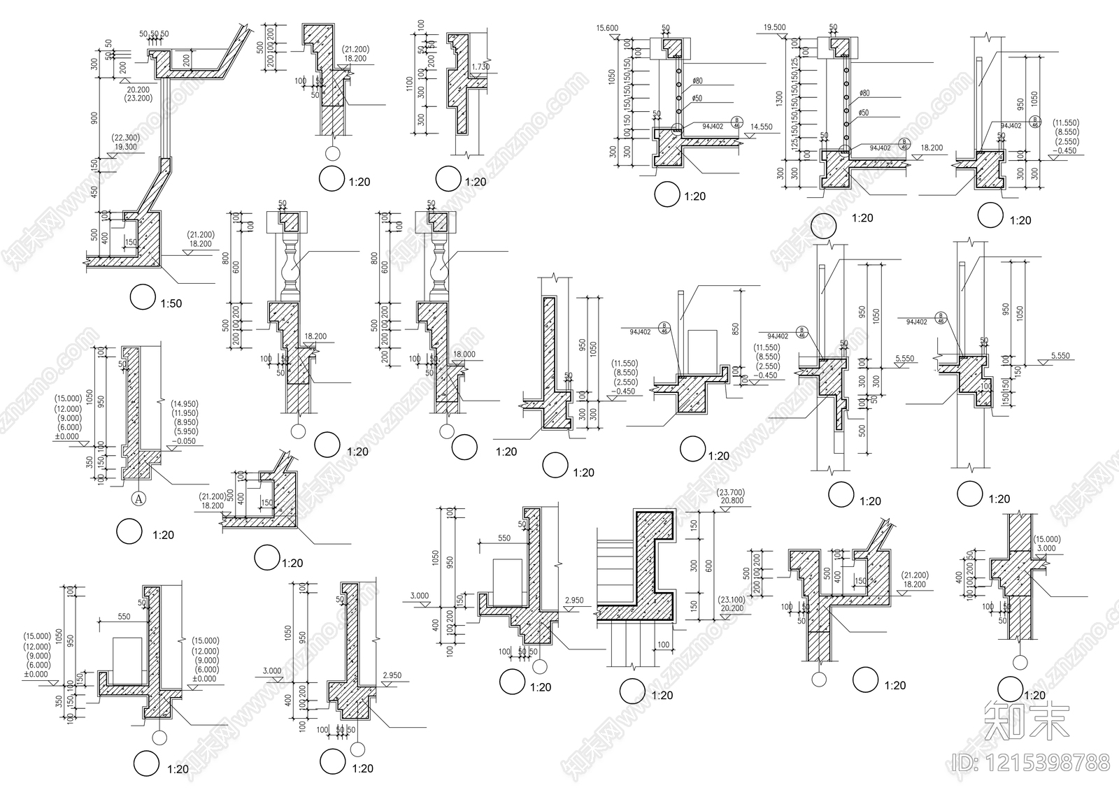 墙体构件施工图下载【ID:1215398788】