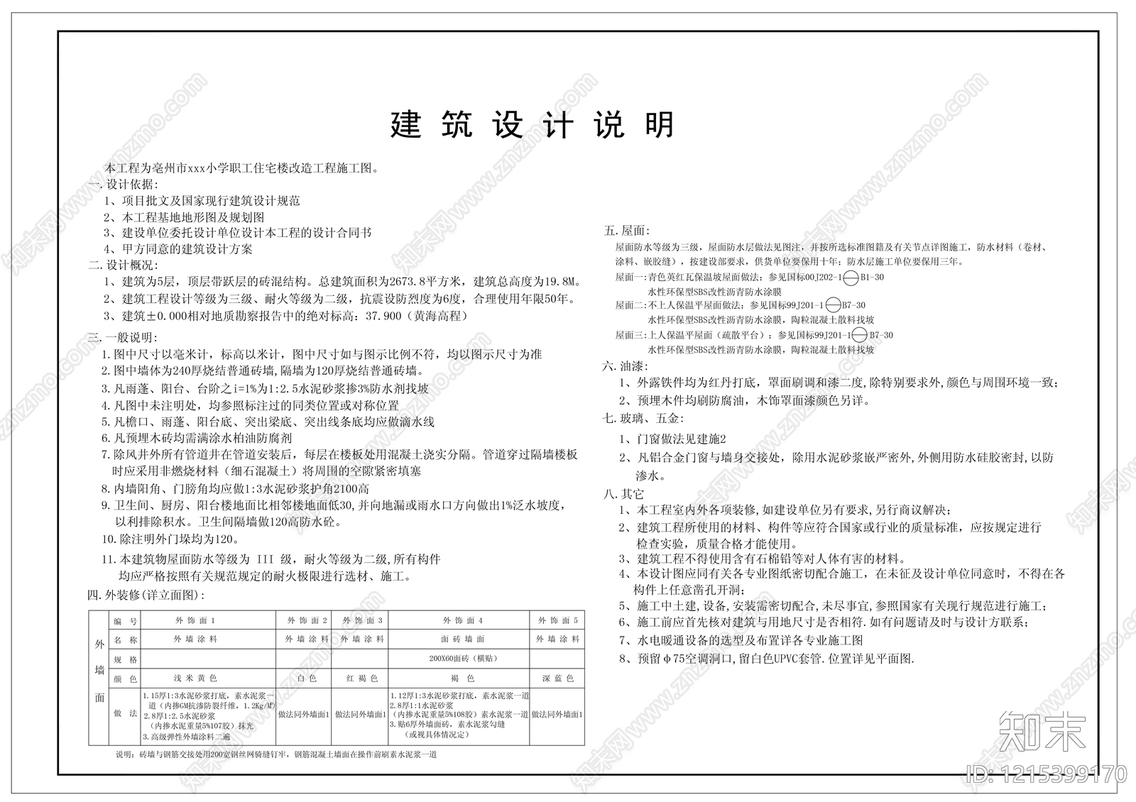 现代设计说明施工图下载【ID:1215399170】