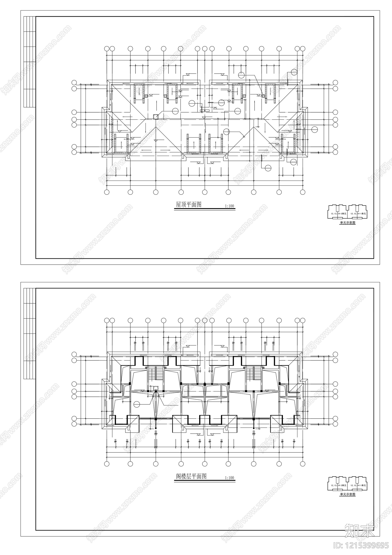 多层住宅cad施工图下载【ID:1215399695】