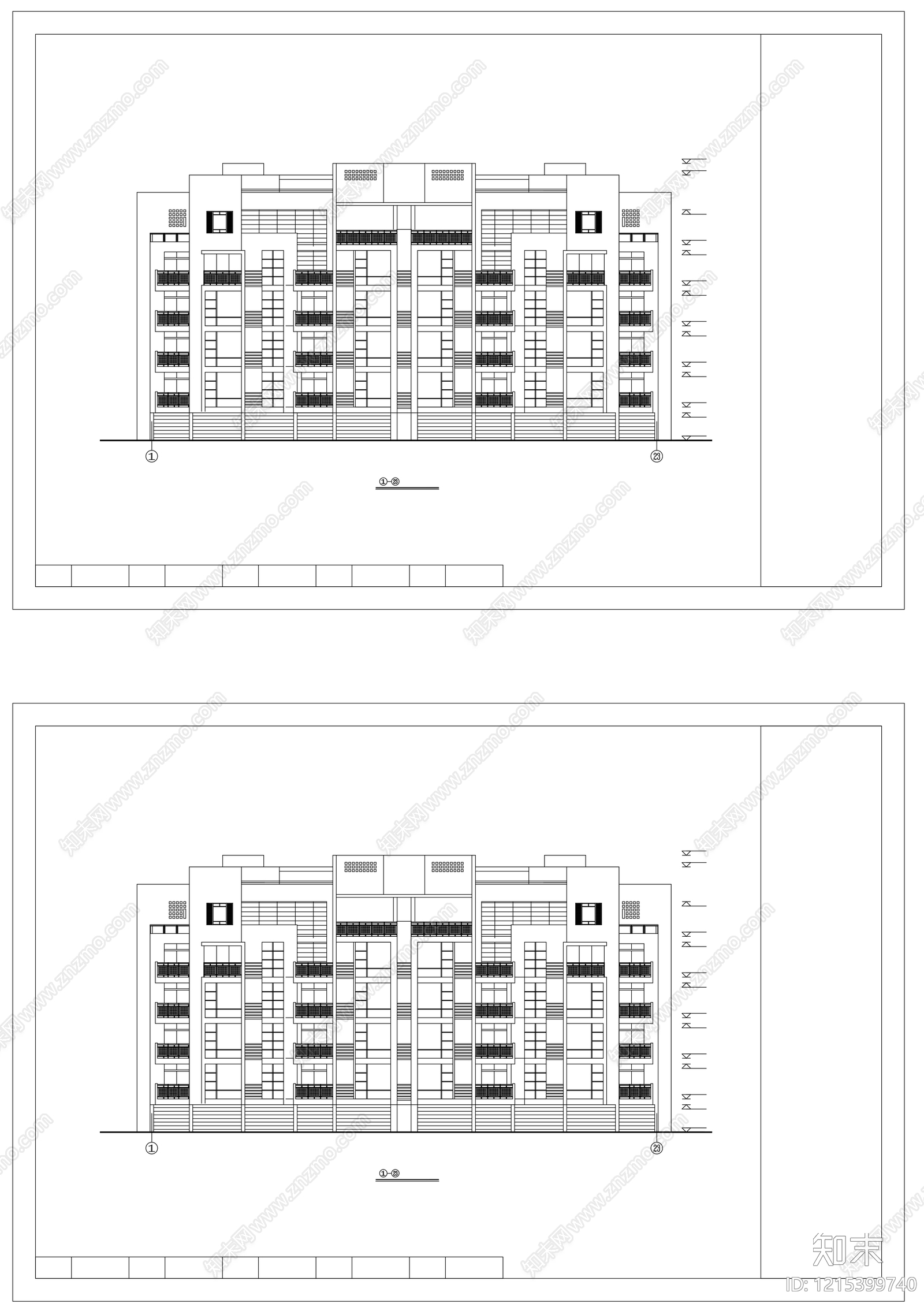 多层住宅cad施工图下载【ID:1215399740】