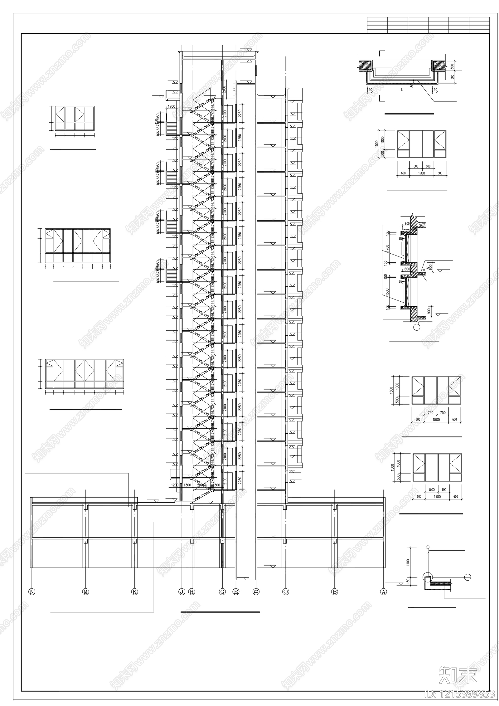 多层住宅cad施工图下载【ID:1215399853】