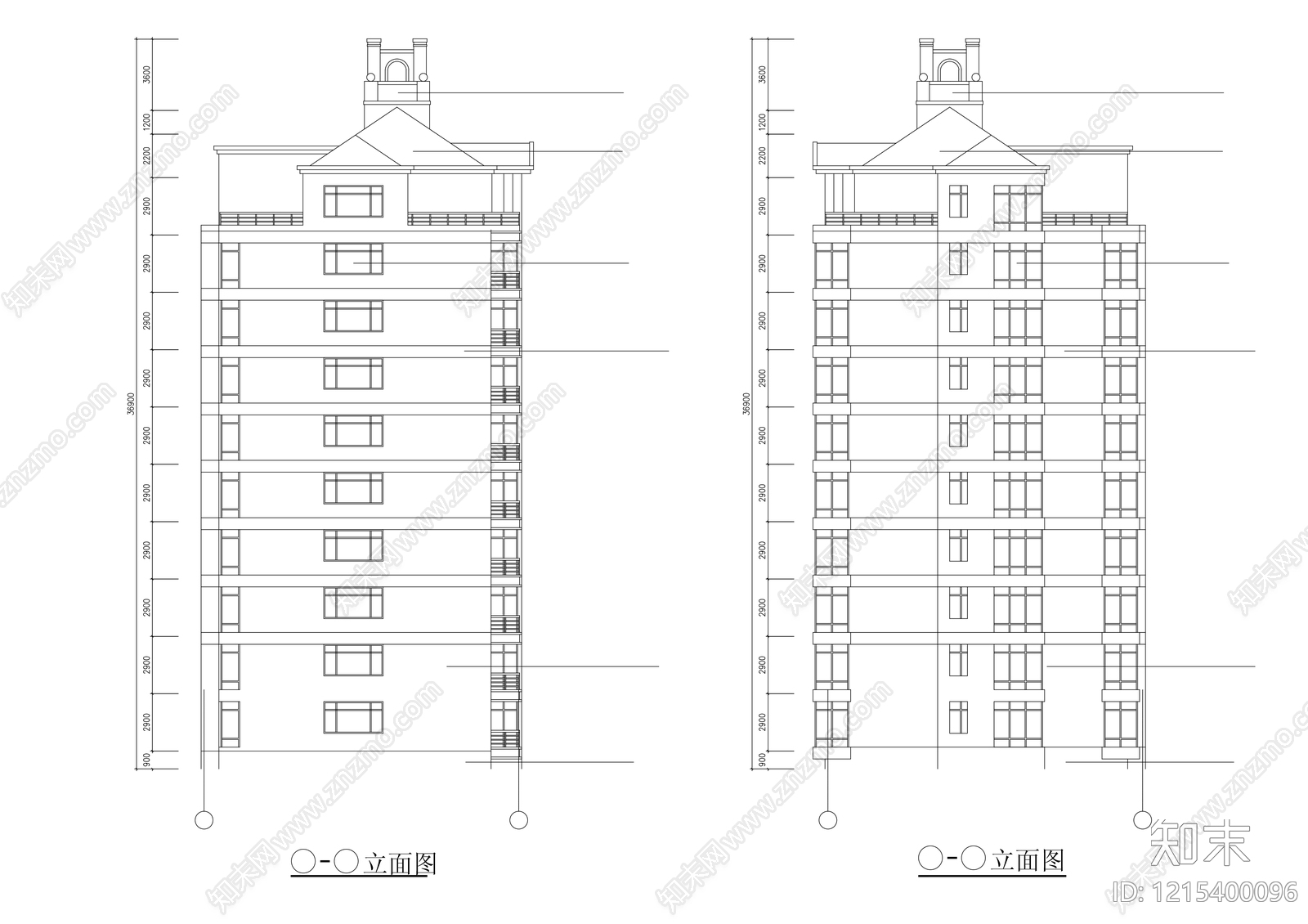 多层住宅cad施工图下载【ID:1215400096】