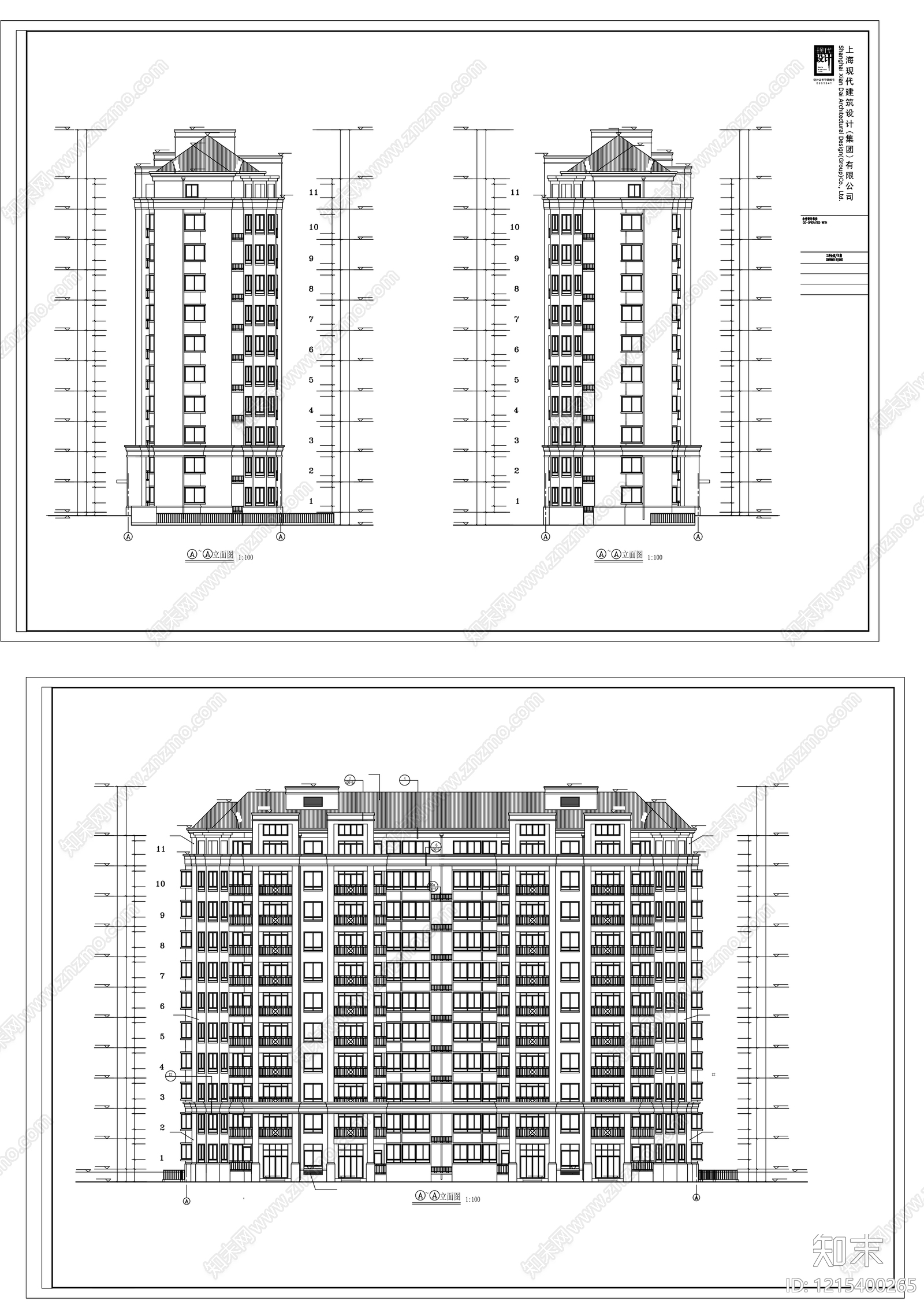 多层住宅cad施工图下载【ID:1215400265】
