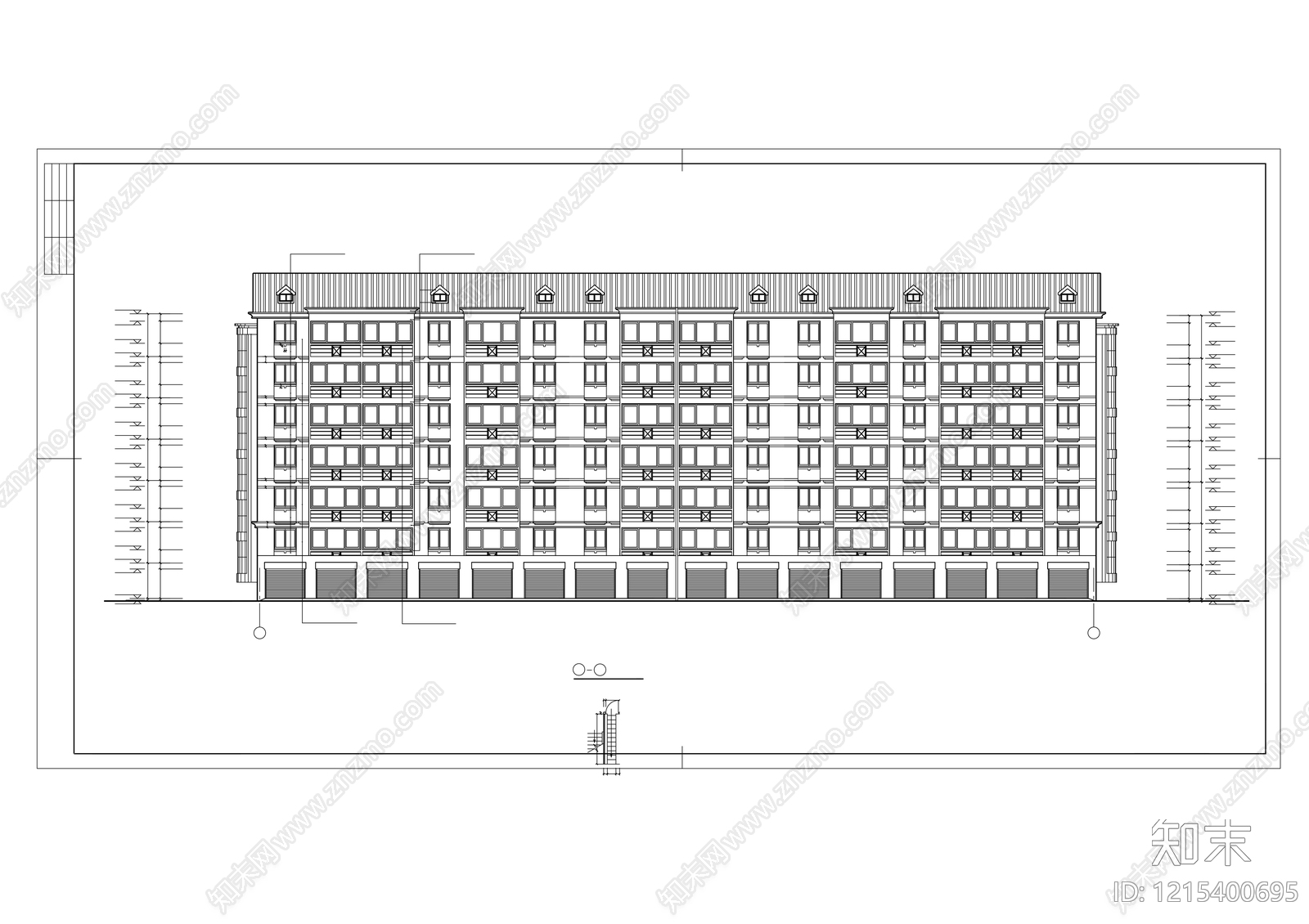 多层住宅cad施工图下载【ID:1215400695】