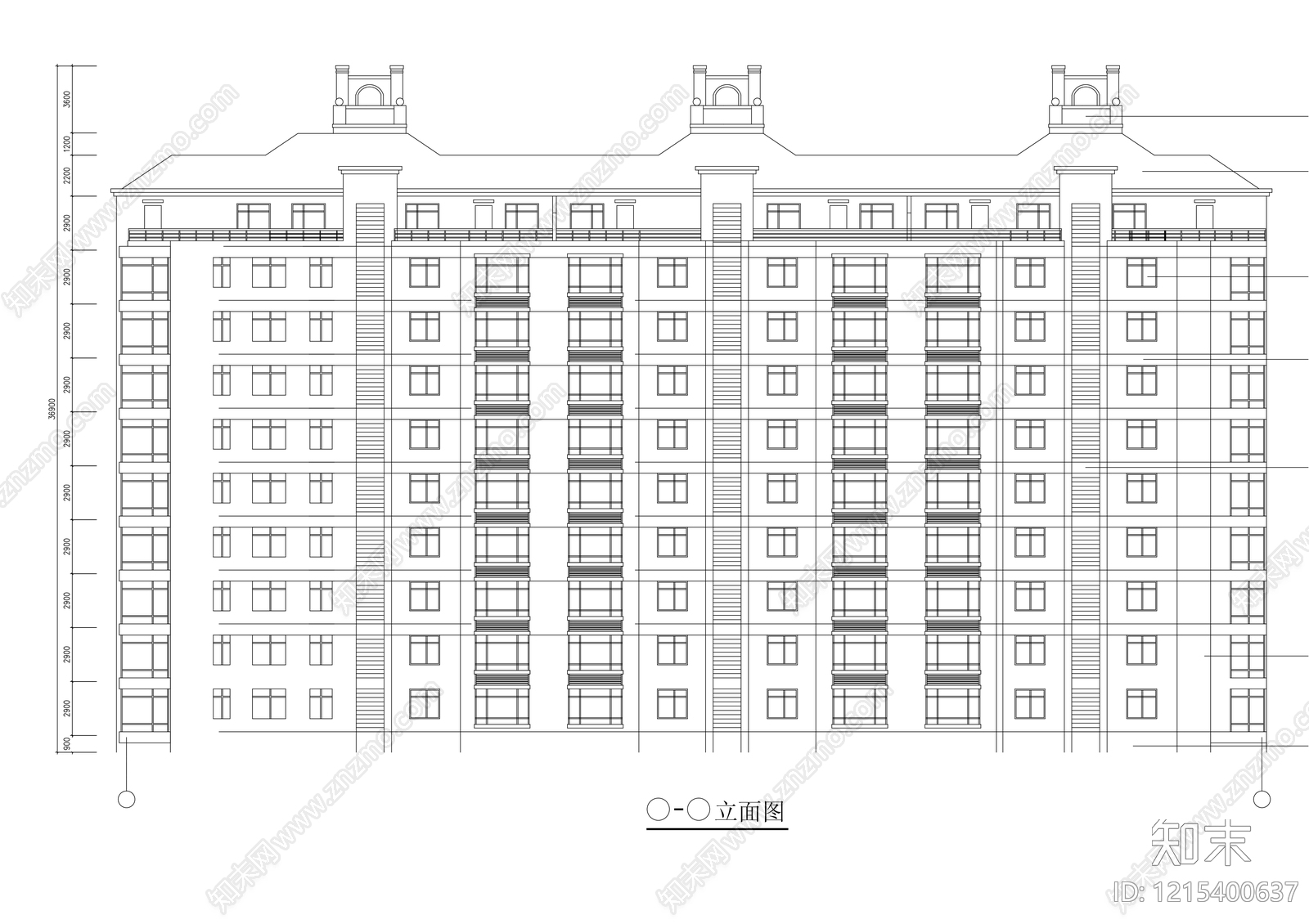 多层住宅cad施工图下载【ID:1215400637】