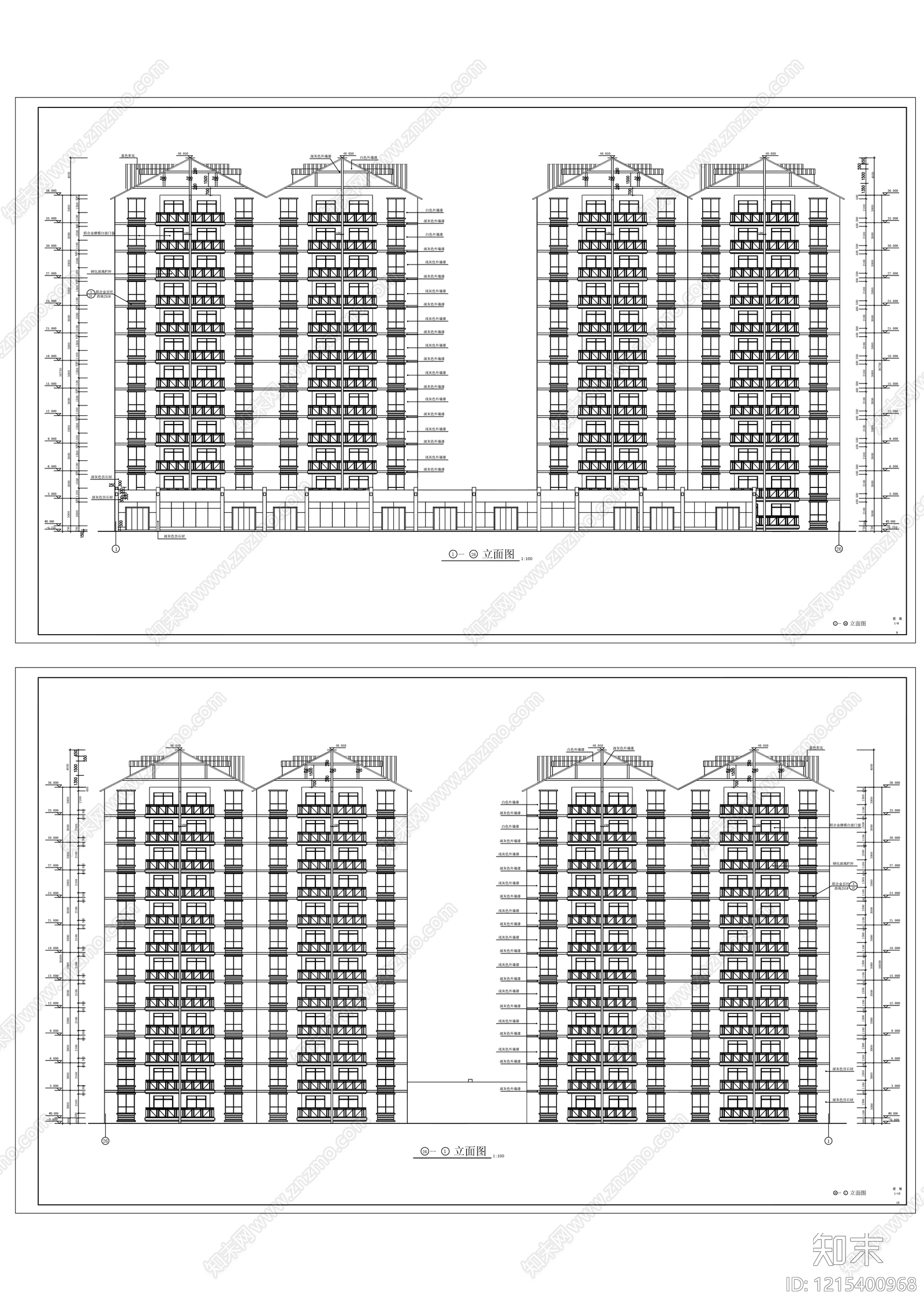 多层住宅cad施工图下载【ID:1215400968】