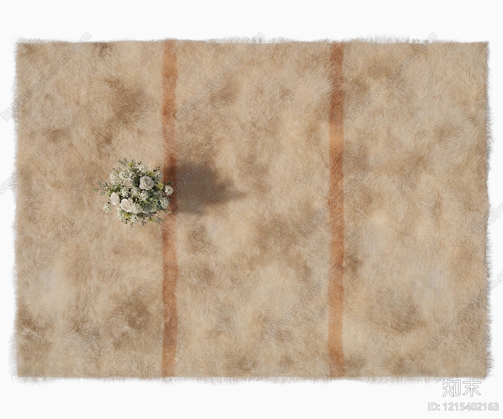 奶油风毛绒地毯3D模型下载【ID:1215402163】