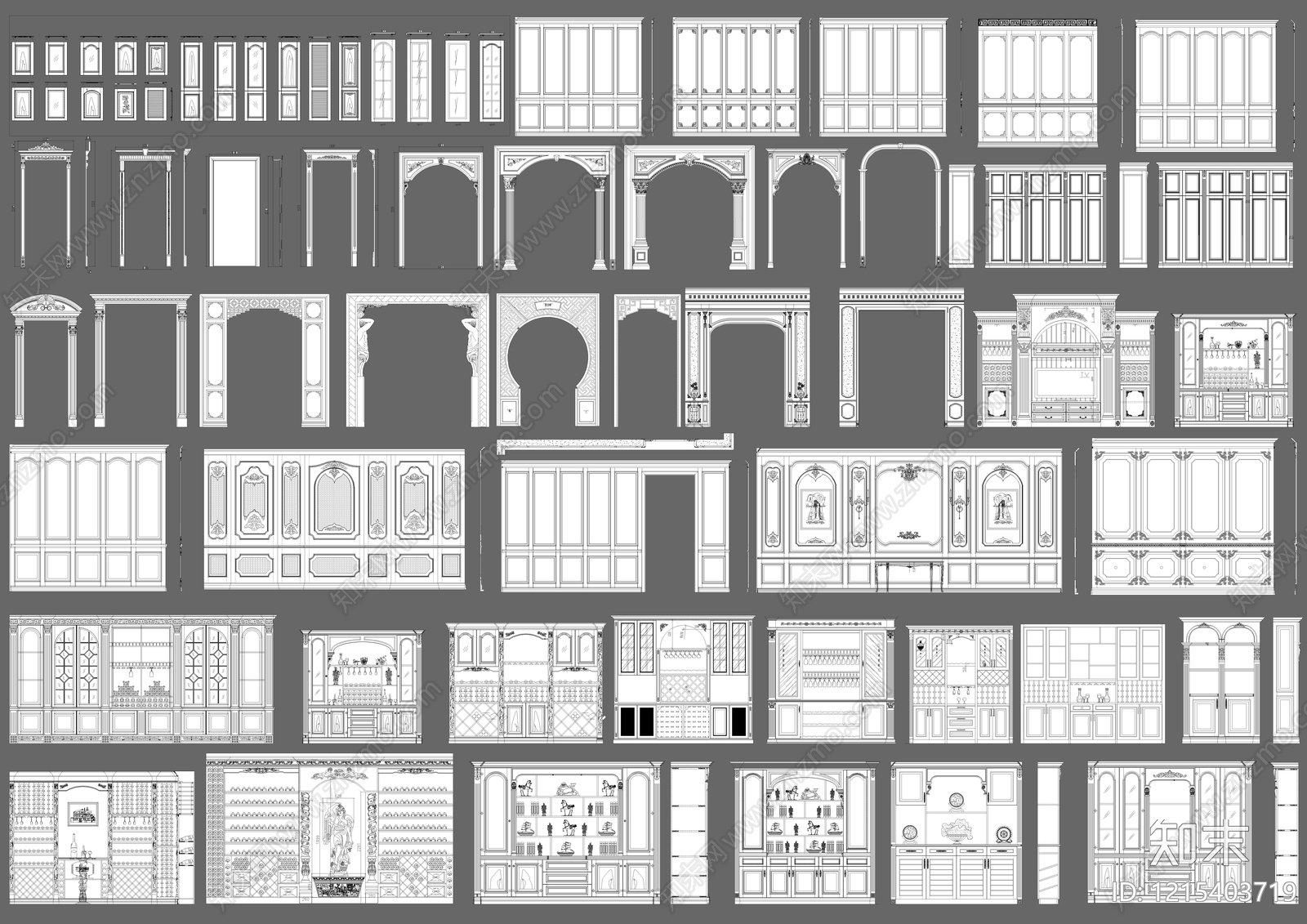 法式美式门头施工图下载【ID:1215403719】