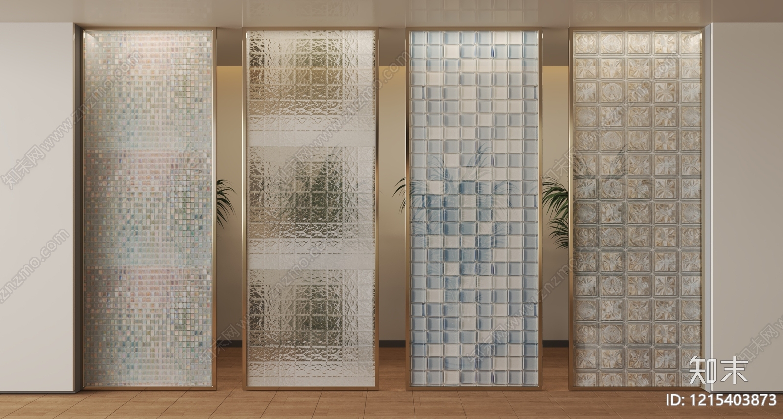 现代简约玻璃隔断SU模型下载【ID:1215403873】