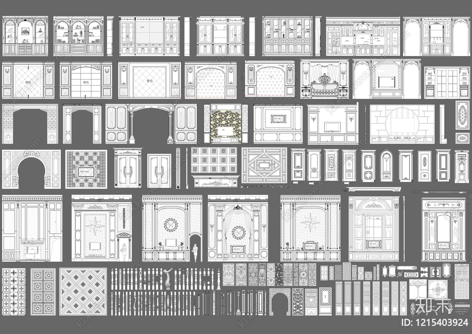 雕花施工图下载【ID:1215403924】