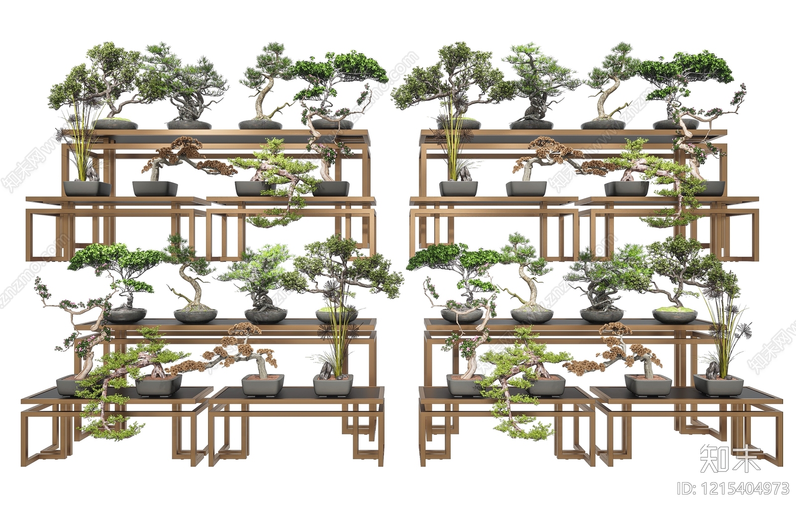 新中式盆景3D模型下载【ID:1215404973】