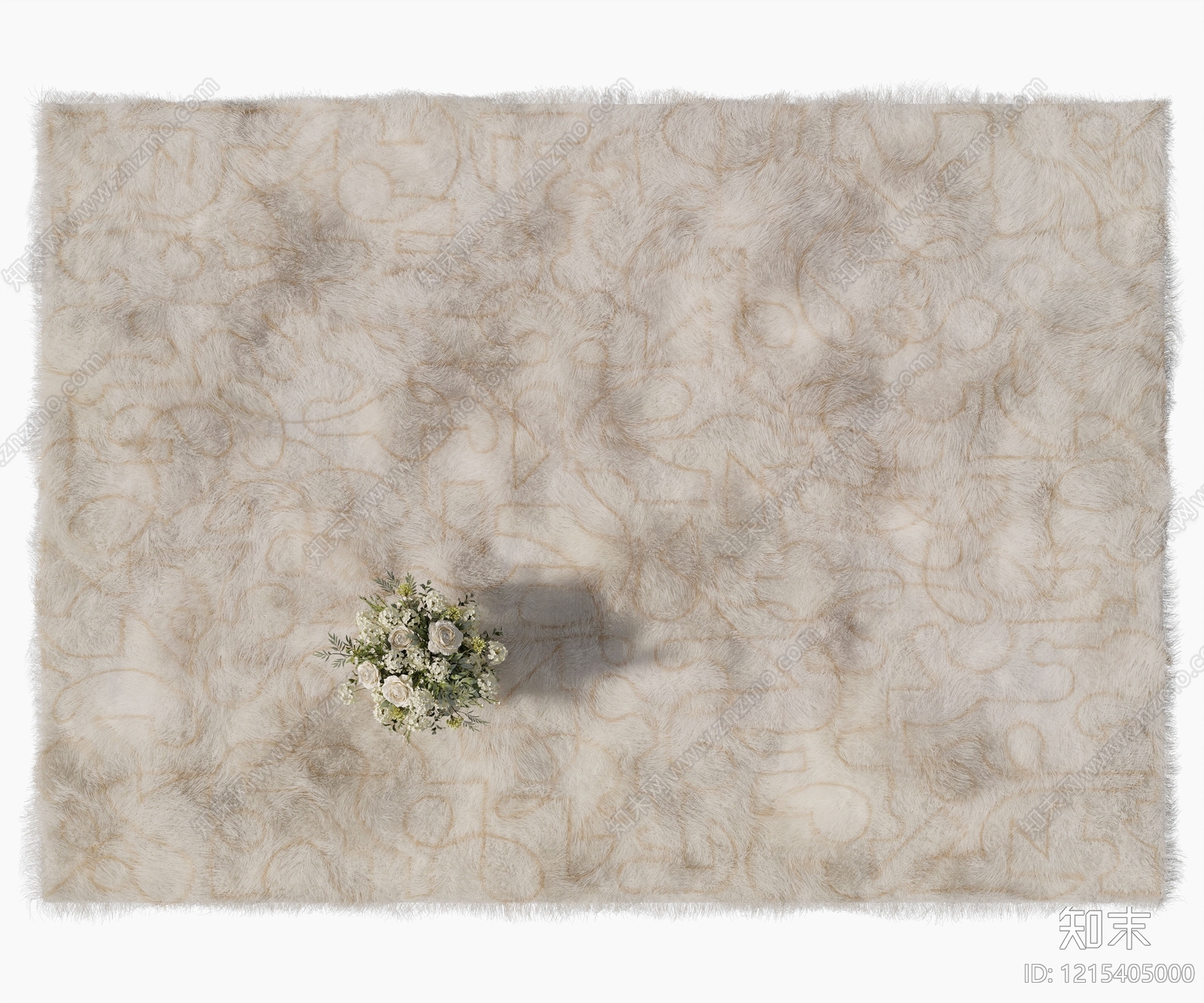 奶油风毛绒地毯3D模型下载【ID:1215405000】