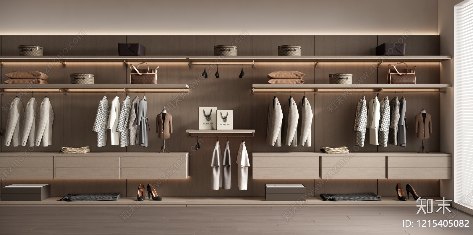 现代简约衣柜SU模型下载【ID:1215405082】